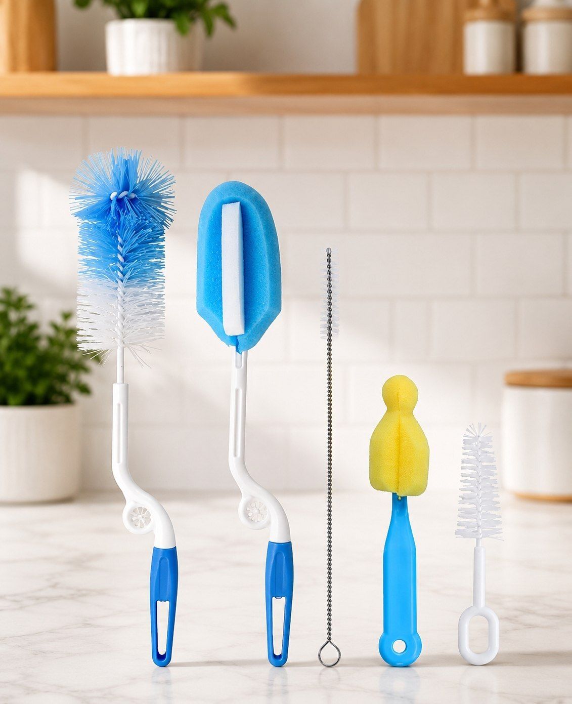 sarthu 5-in-1 Bottle Brush Set, Nipple Brush, Straw Brush, Sponge Brush & Bottle Tong-picture-39