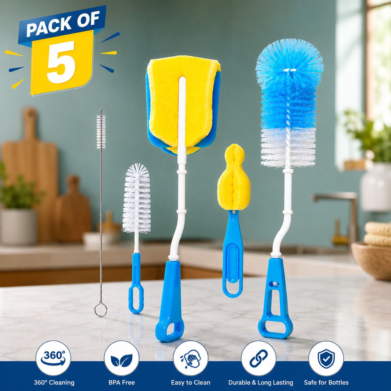 hitshree Soft Sponge Bottle Brush Kit-picture-12
