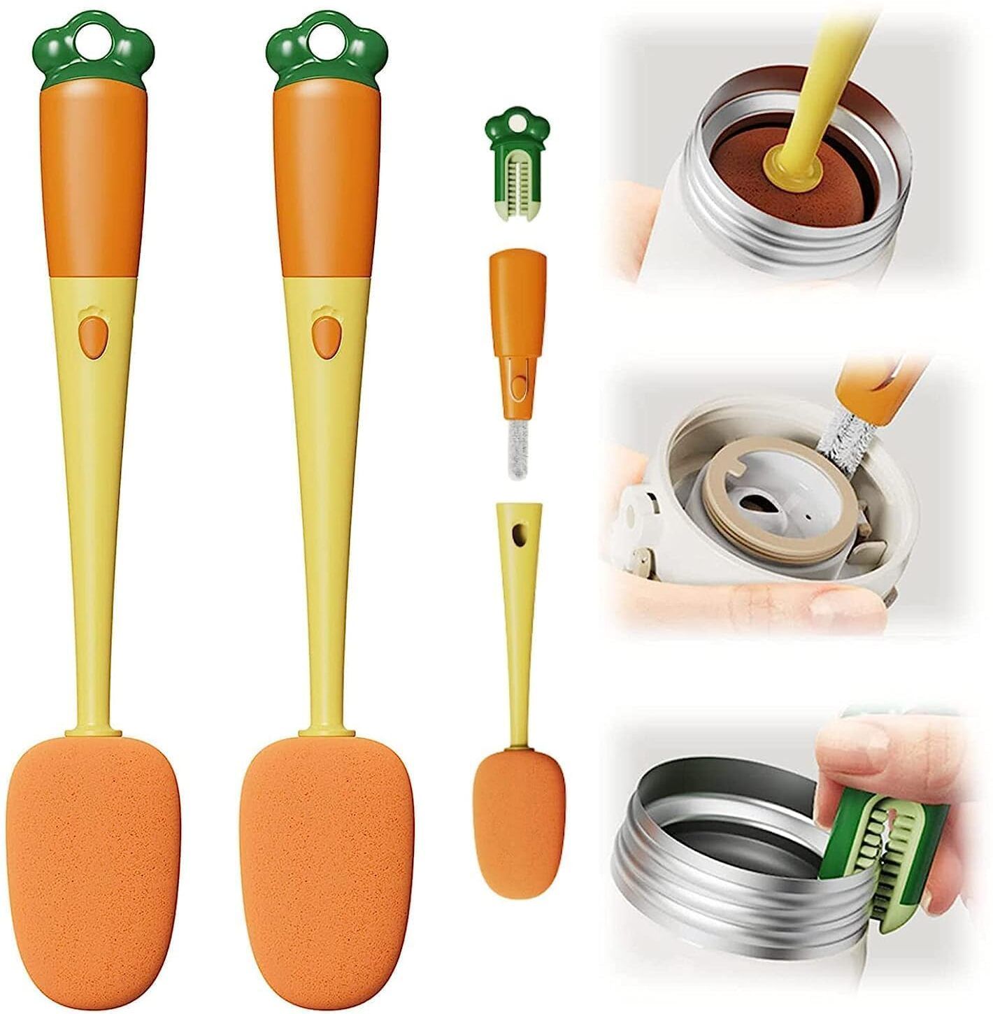 sochep Multifunctional 3 in 1 Bottle Cleaning Brush with Lid Cleaner Deep Cleaning Tool-picture-2