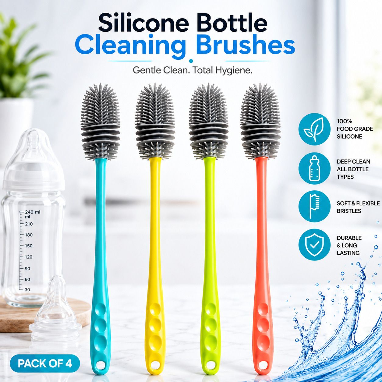 krishna creations Silicone Bottle Cleaning Brush-picture-10