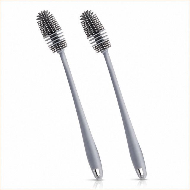 Silicone Baby Milk & Water Bottle Cleaning Brush with Long Handle-image-43