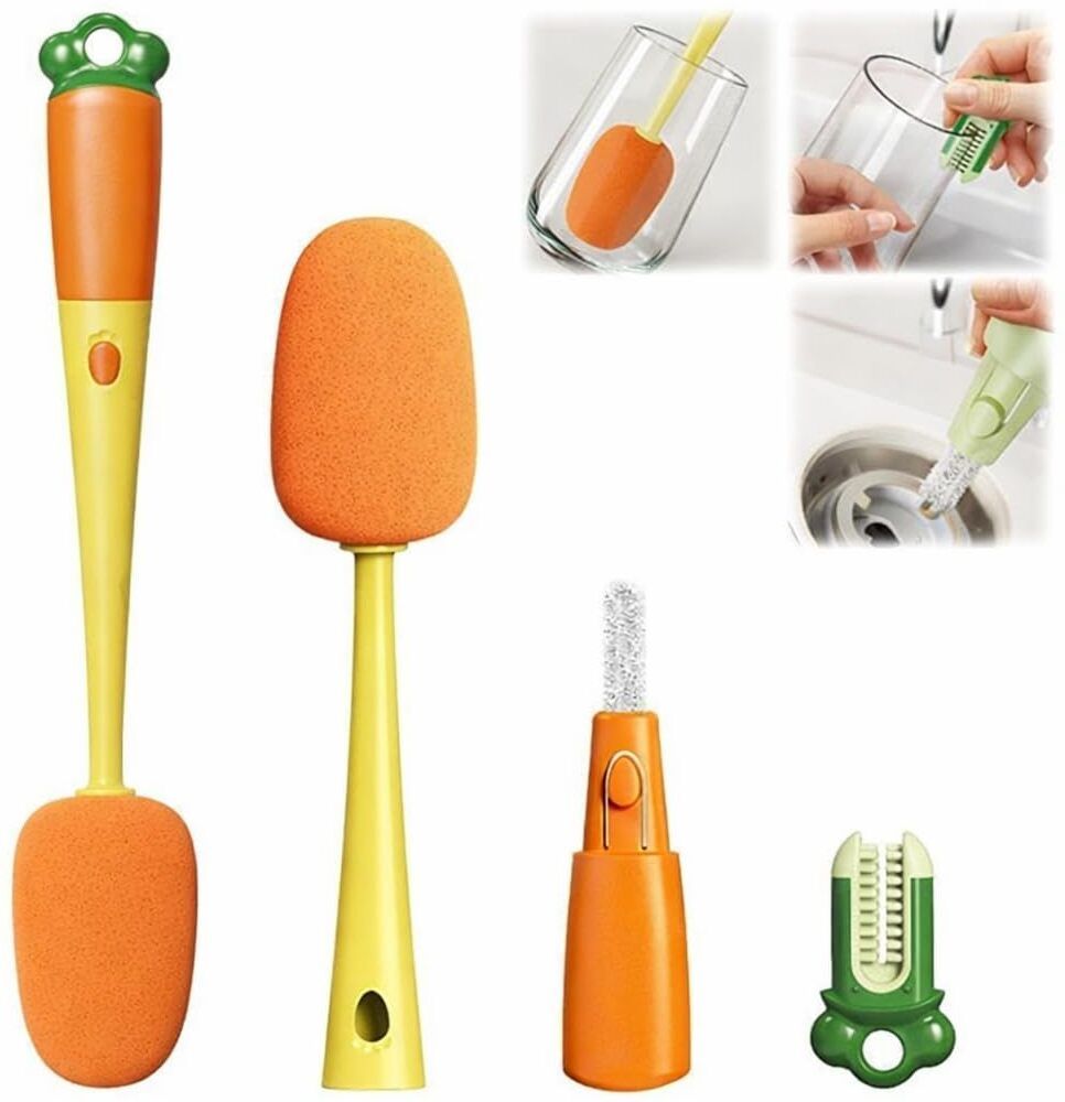 zvonko Multifunctional 3 in 1 Bottle Cleaning Brush with Lid Cleaner Deep Cleaning Tool-picture-0