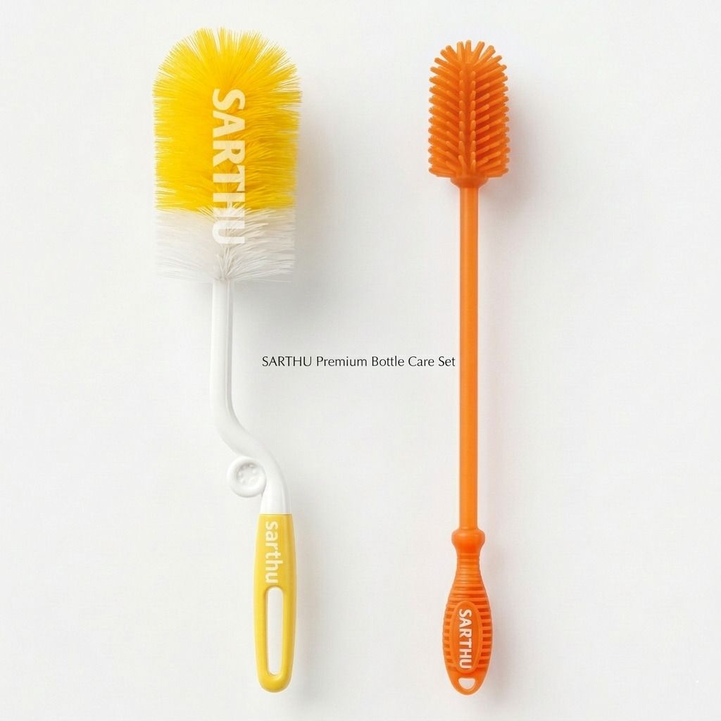 Bottle Cleaning Brush Set Long Handle Nylon Bottle Brush + Silicone Bottle Brush-image-17