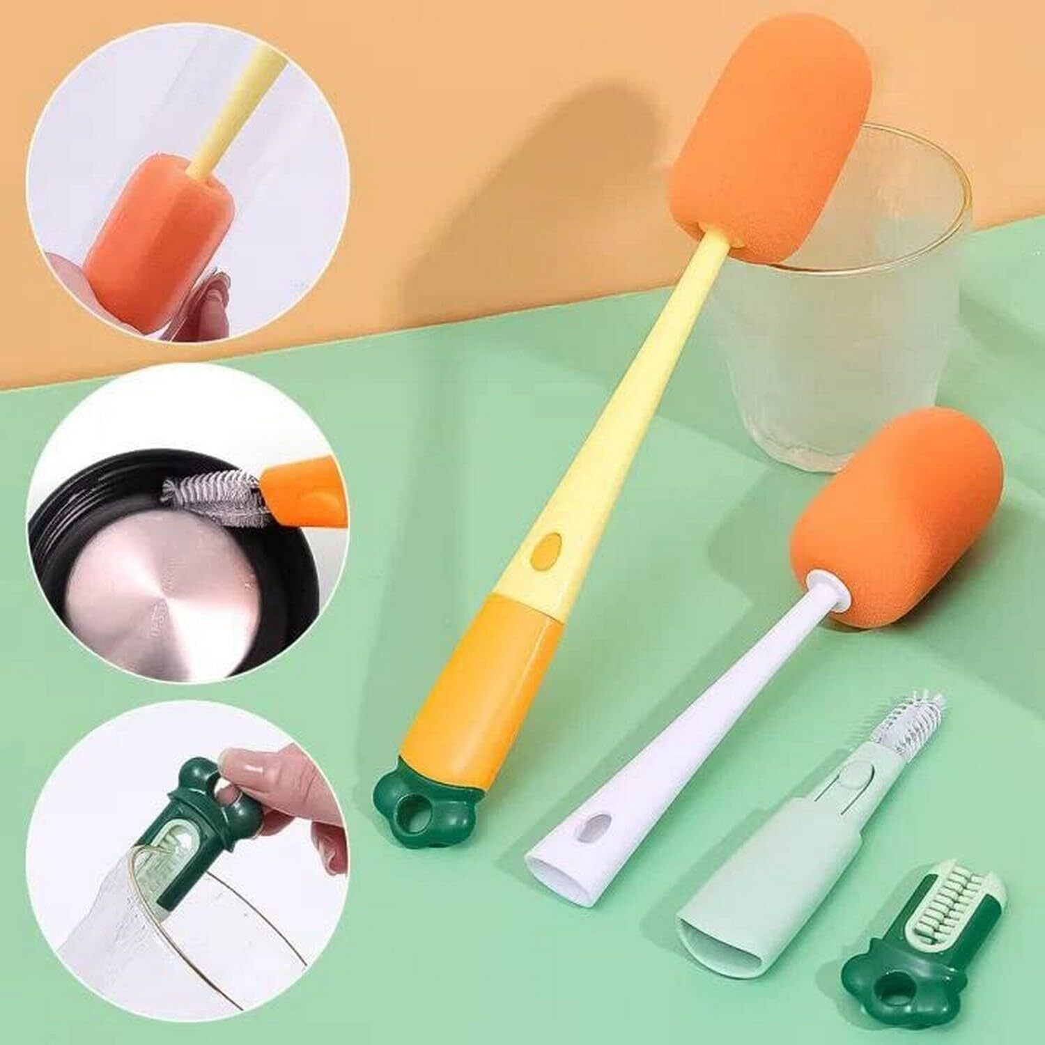shrinex Multifunctional Silicone Cleaning Cup Brush, Tiny Bottle Cup Lid Brush Straw-picture-17