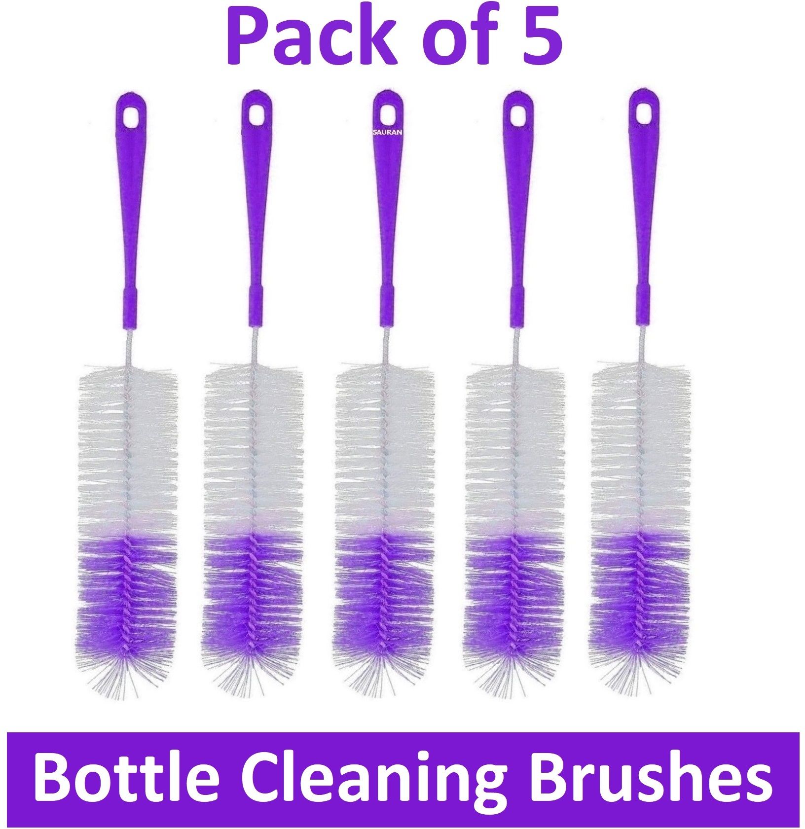 sauran Pack of 5 Long Bottle Cleaning Brushes-picture-40