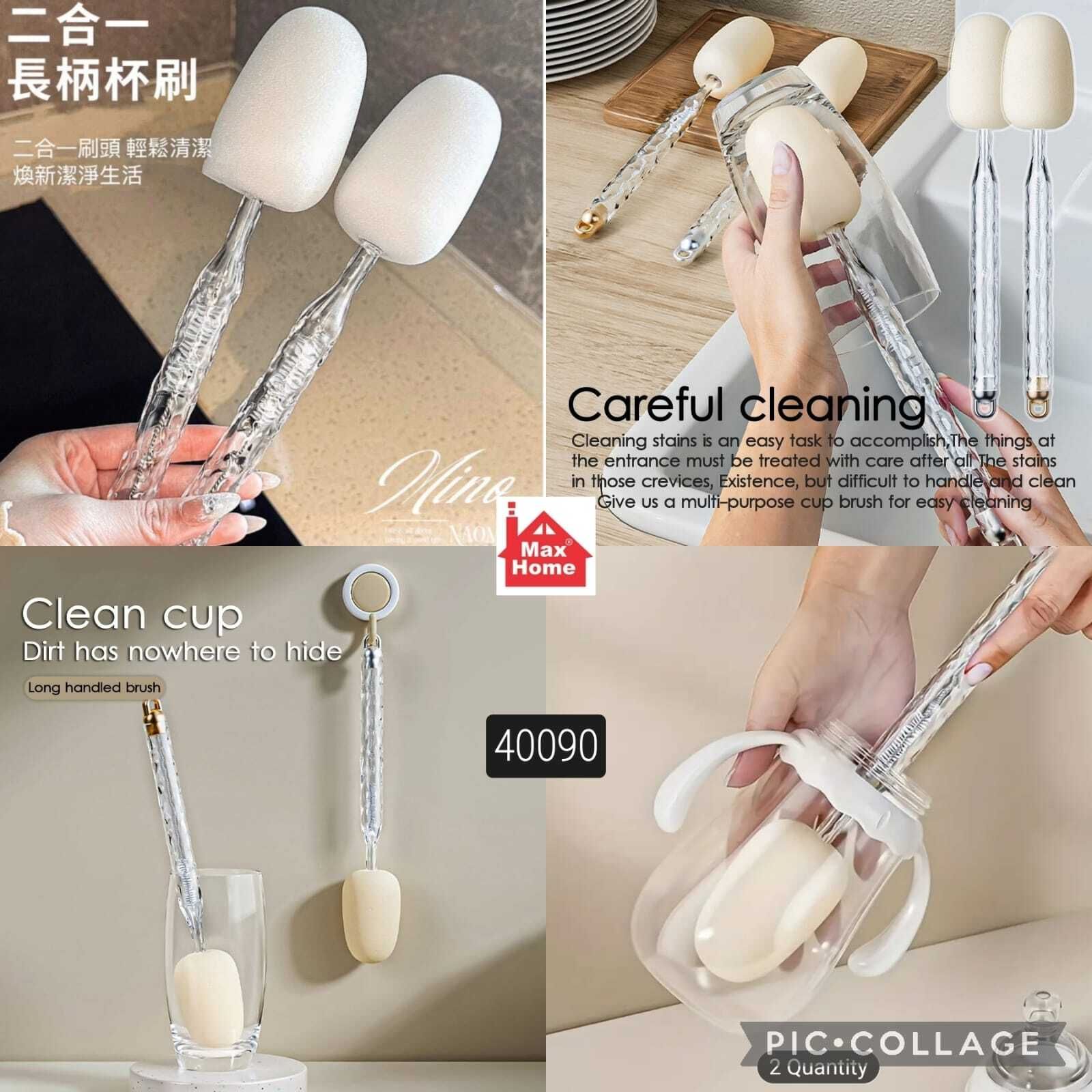 Two in One Multi Function Sponge Bottle Dish Brush,Long Cleaner Brush-image-19