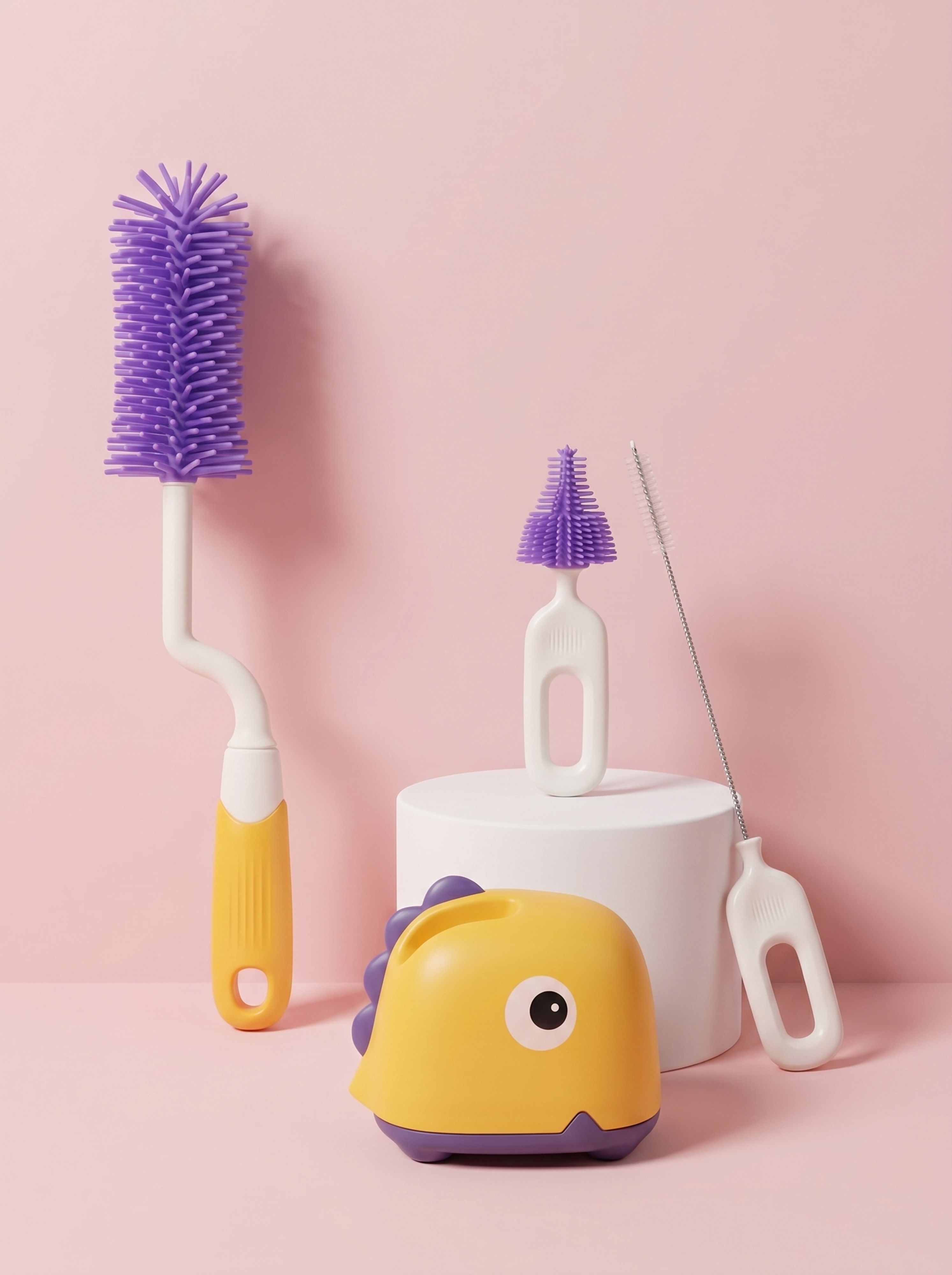 babyholic Baby Bottle Cleaning Brush Set with Nipple Straw Cleaner and Storage Case-picture-22