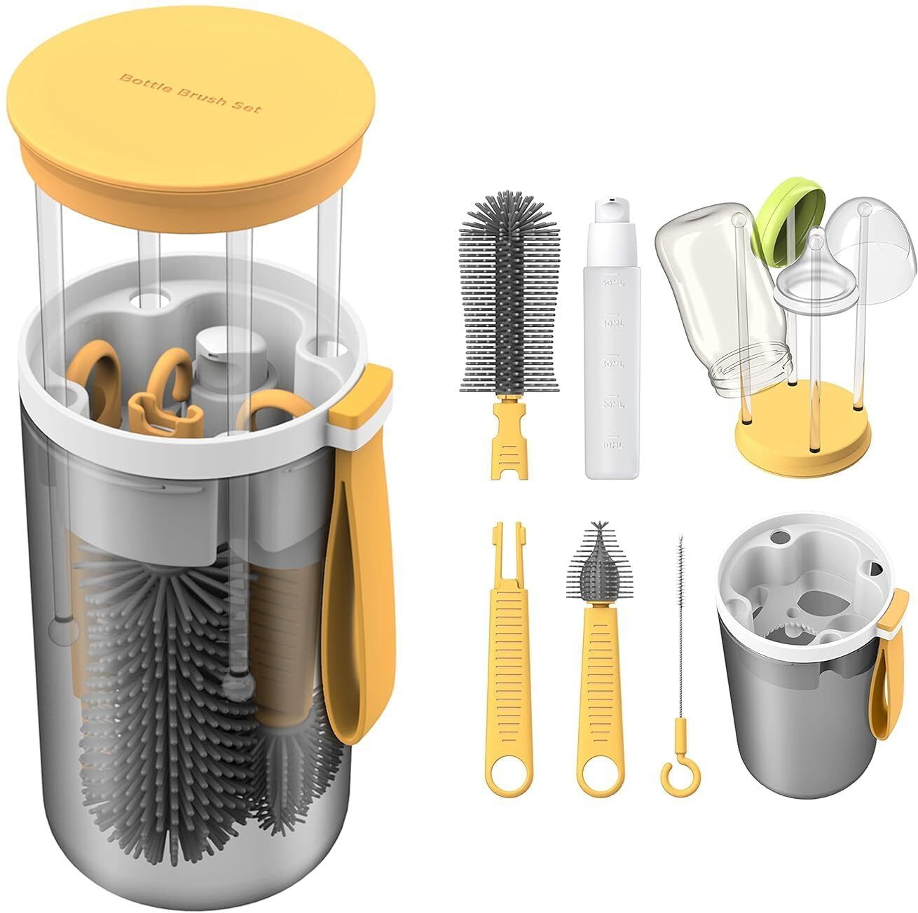 norwich enterprise 6 in 1 Baby Bottle Cleaning & Drying Set with Brush Rack Storage Case-picture-21