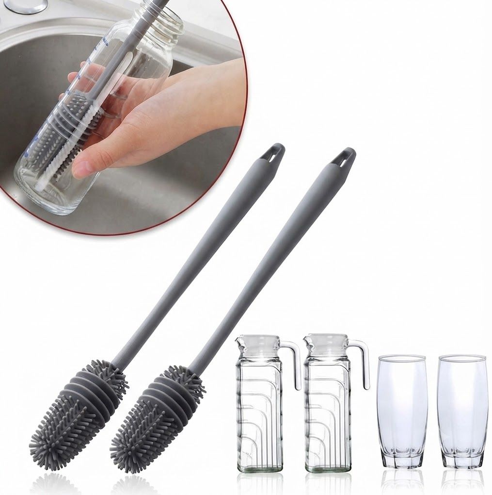 2 PCS Food Grade Silicone Bottle Cleaning Brush for Water Bottles-image-49