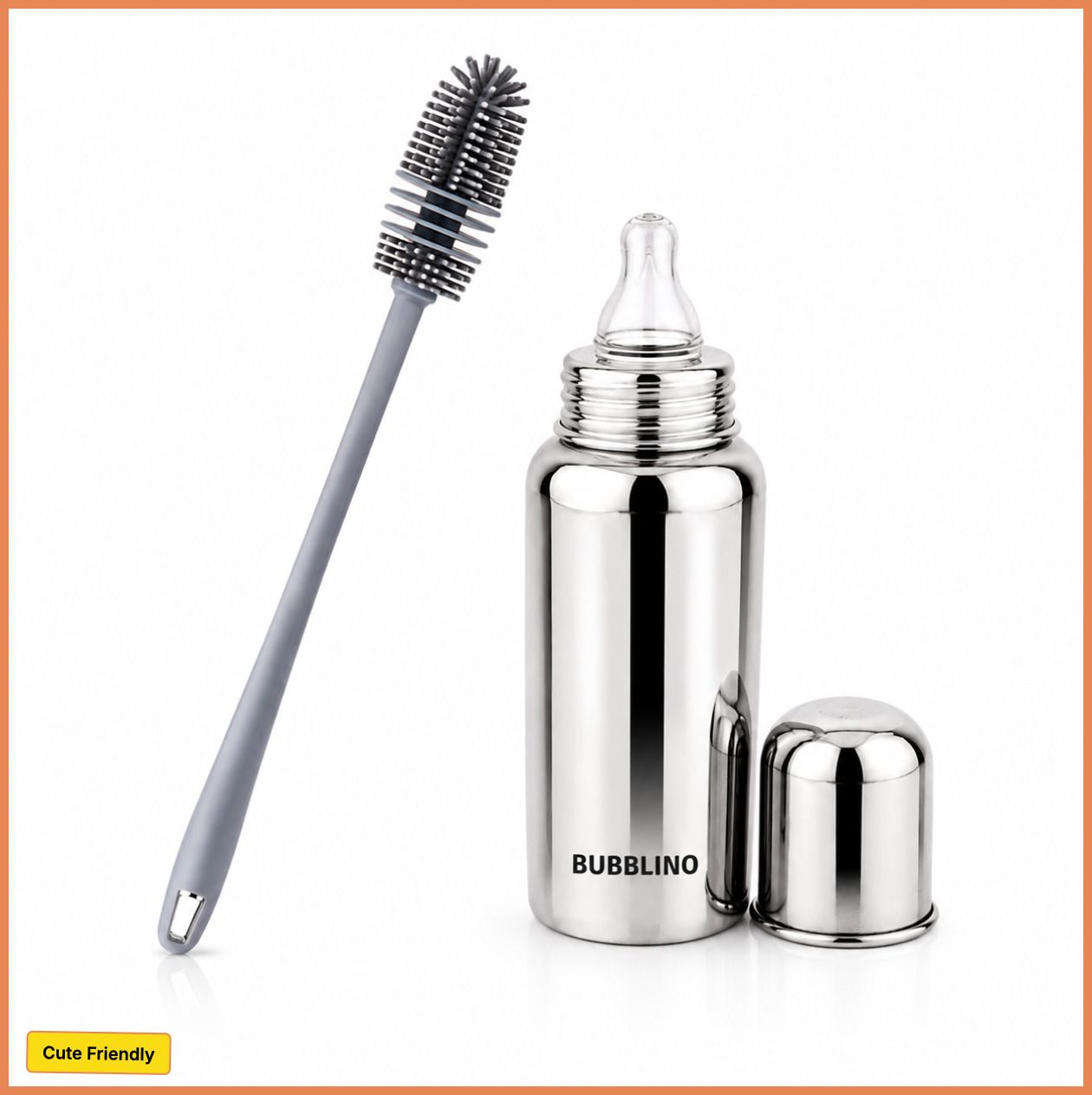 Steel Bottle And Bottle Brush Combo for Baby Spill-proof & Anti-Colic, 3-24-image-41