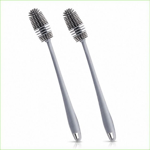 Silicone Baby Milk & Water Bottle Cleaning Brush with Long Handle-image-36