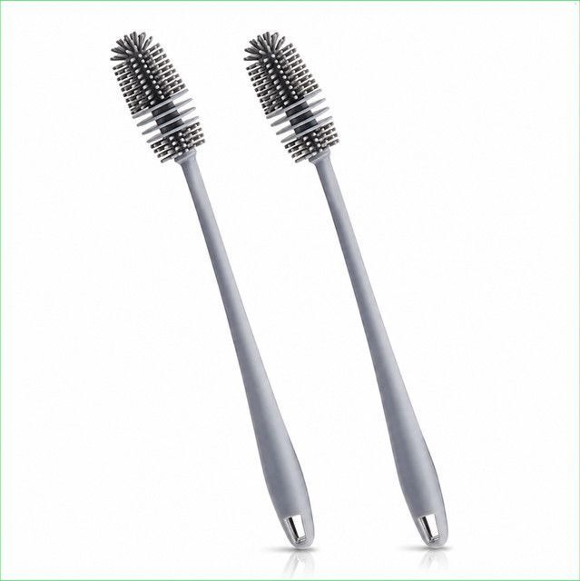 Silicone Baby Milk & Water Bottle Cleaning Brush with Long Handle-image-37