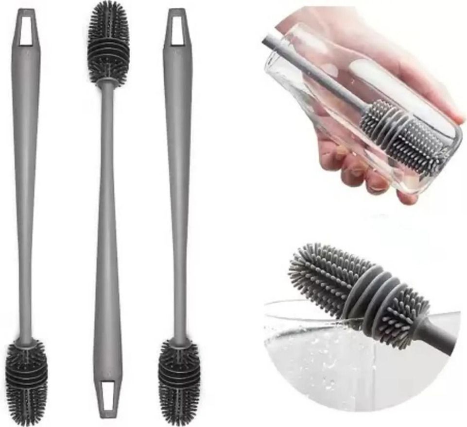 vritti Long Handle Bottle Cleaning Brush for Deep Cleaning Glass & Bottles (Pack of-3)-picture-3