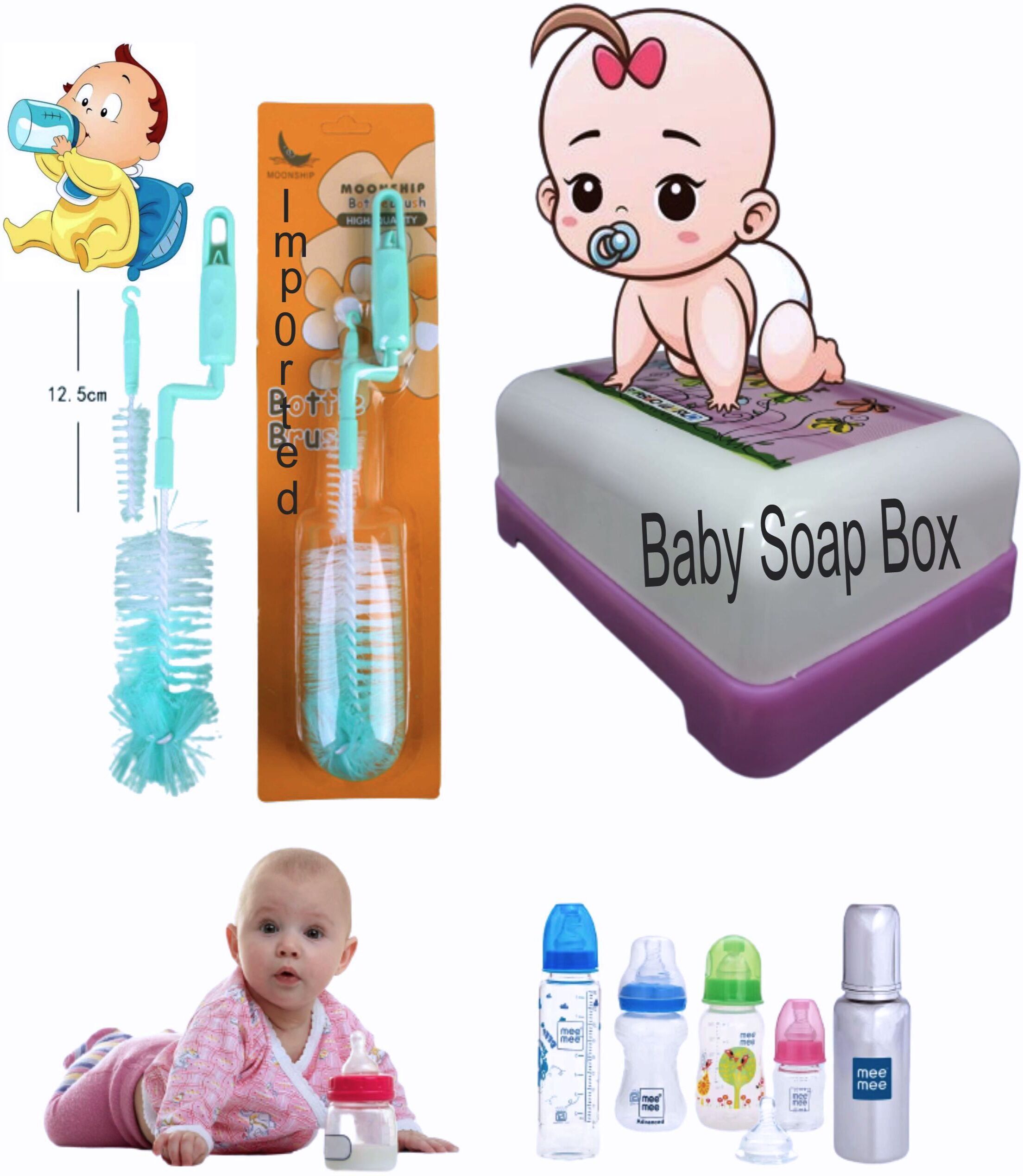 doctorgentle 2,Pcs Baby Brush Set (Multicolor) With Baby Soap Box-picture-38