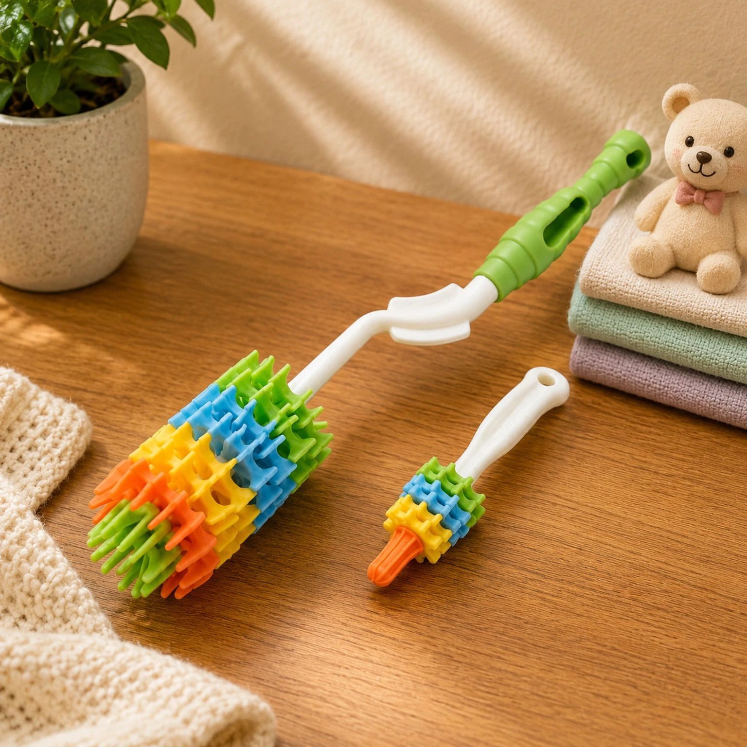 adore Rainbow Silicone Baby Bottle & Teat Brush Set | 360° Handle | Quick Dry-picture-10