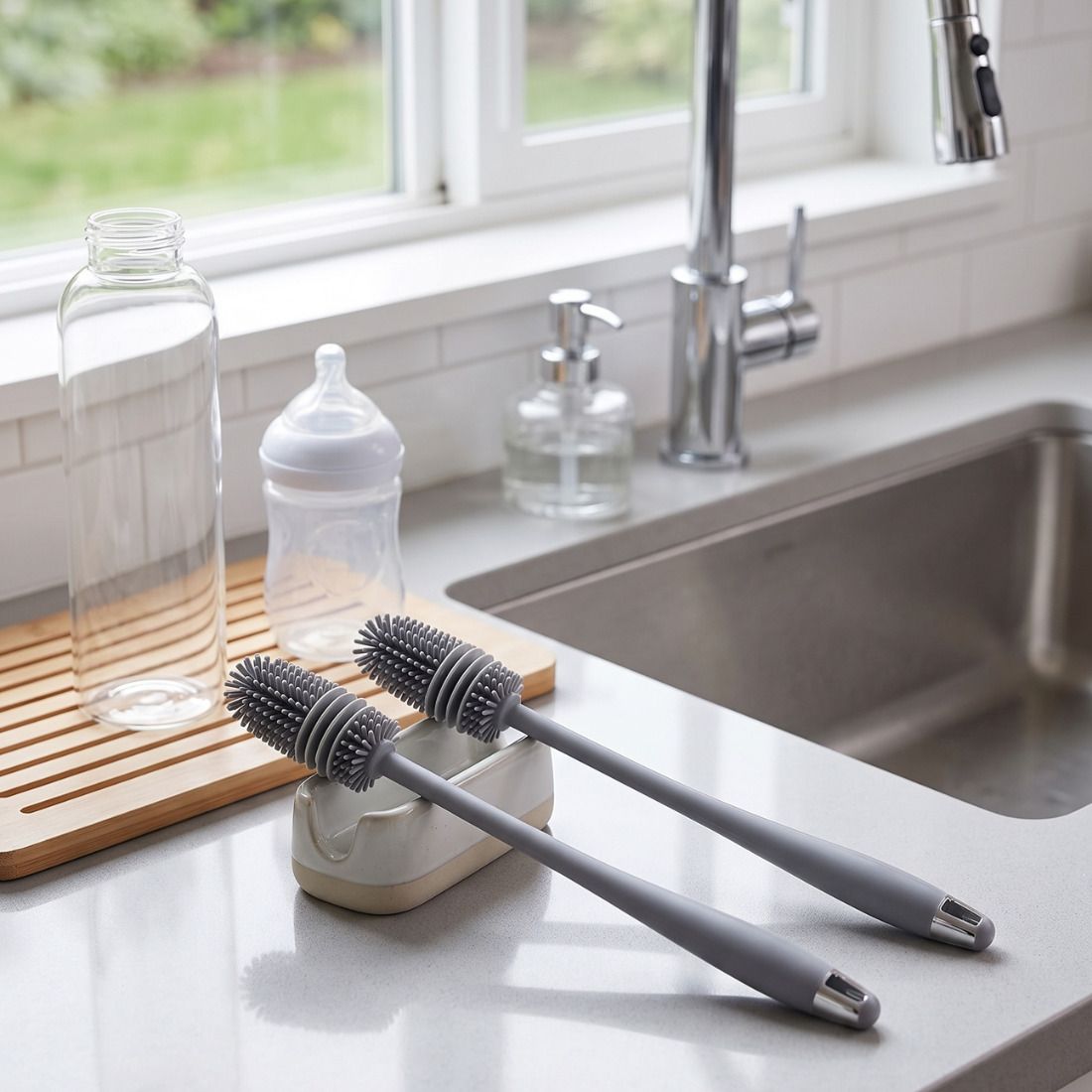 Durable Silicone Bottle Brush – Perfect for Bottles, Cups & Flasks-image-45