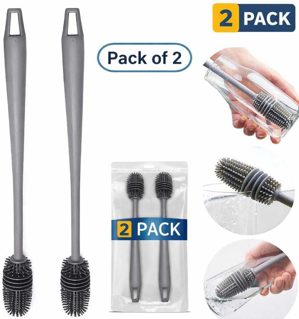 2 Pack Silicone Bottle Brush Cleaning Brush with Long Handle-image-19