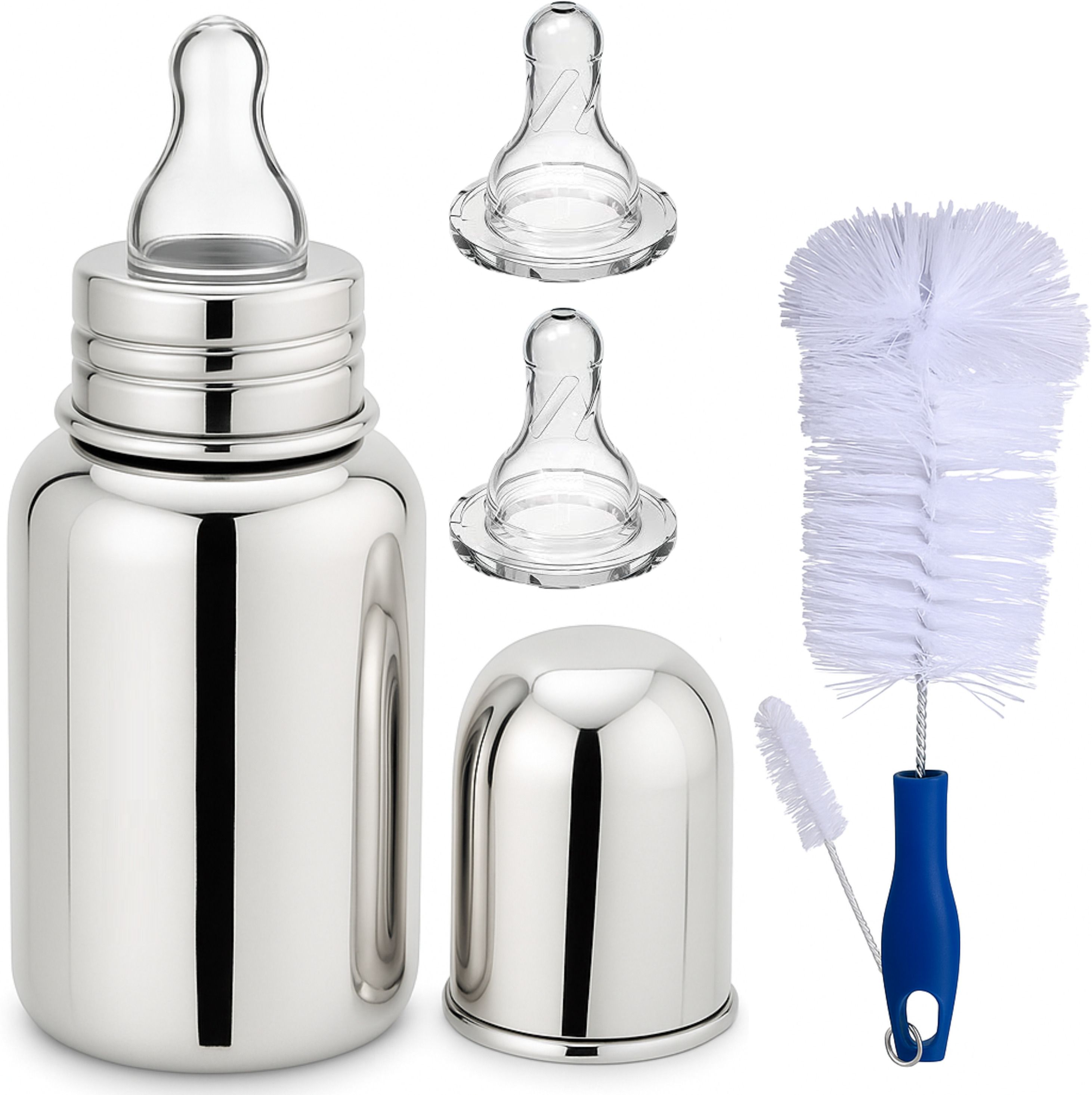 pappa Baby Feeding Bottle with 2 Cleaning Brushes 2 Nipple Free set - 150 ml-picture-10