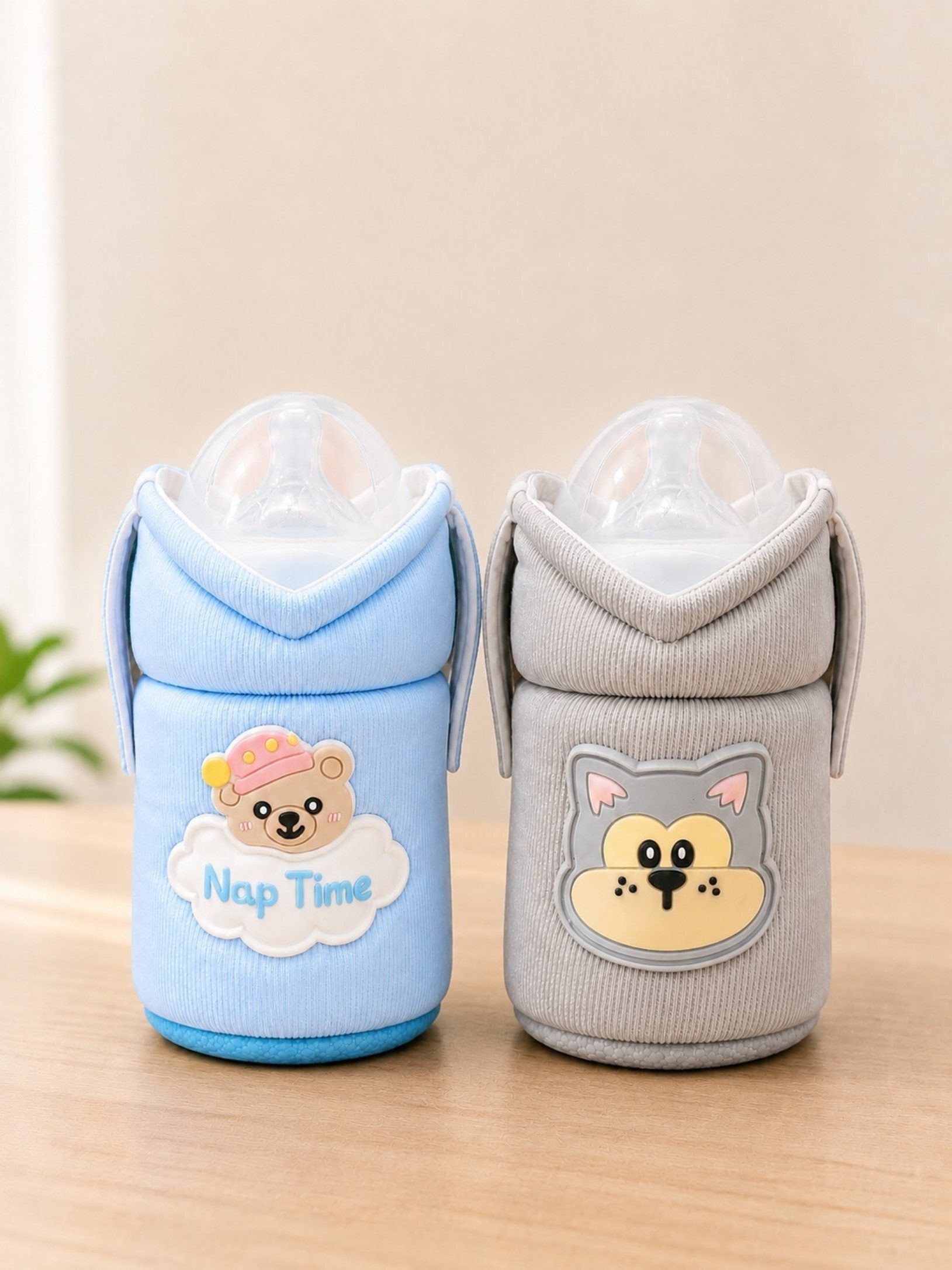 the little lookers Baby Feeder Cover Sleeve with Handles | Soft Water Resistant Bottle Cover-picture-18