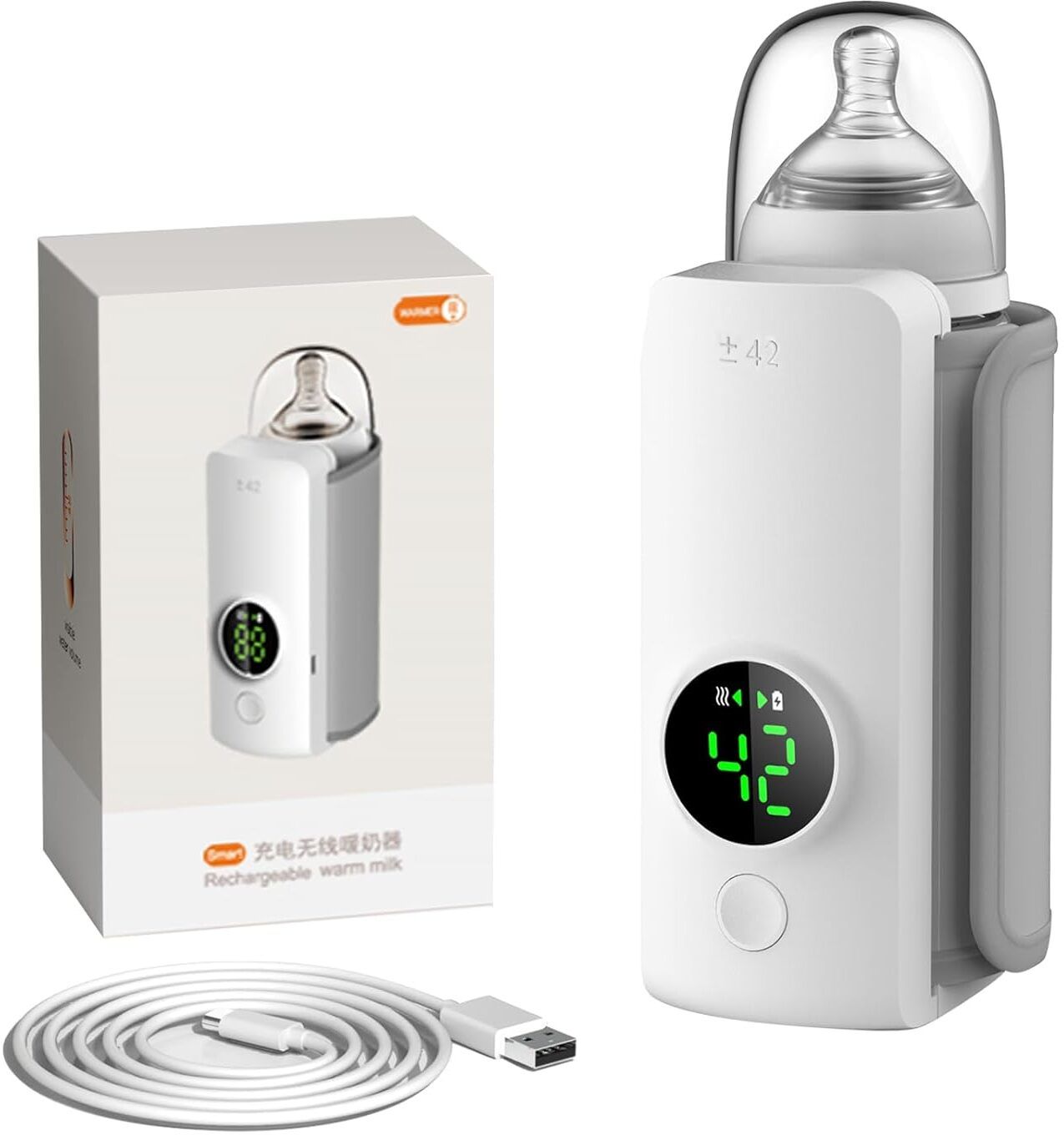 sevenspace Portable Baby Bottle Warmer USB Rechargeable Fast Heating Travel Milk Warmer-picture-34