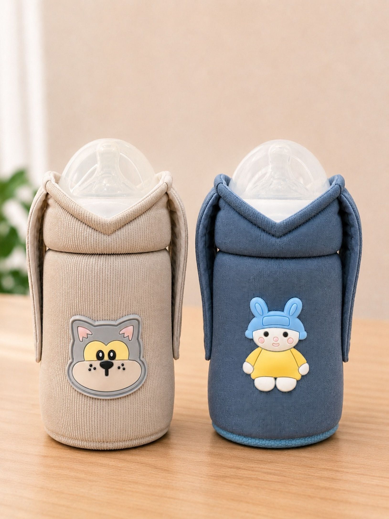 the little lookers Baby Feeder Cover Sleeve with Handles | Soft Water Resistant Bottle Cover-picture-48
