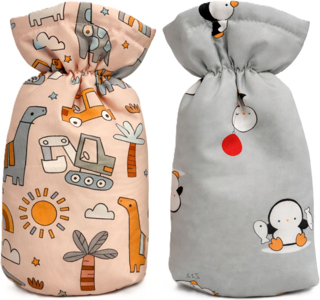 Feeding Bottle Cover|Suitable for 130 ML-250 ML Feeding Bottle - Peach and Grey