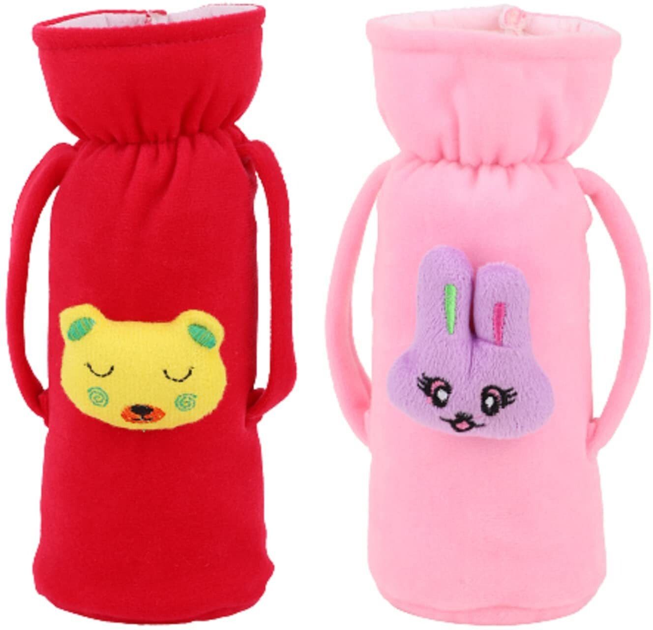 Soft Plush Baby Feeding Handle Bottle Cover With Attractive Cartoon Design-image-24