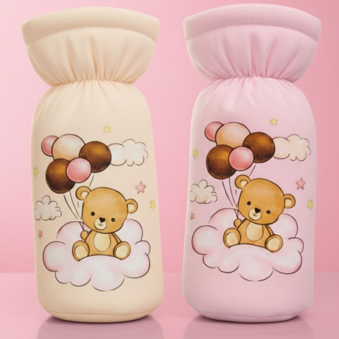 Feeding Bottle Cover|Suitable for 130 ML-250 ML Feeding Bottle - Pink and Green-image-9