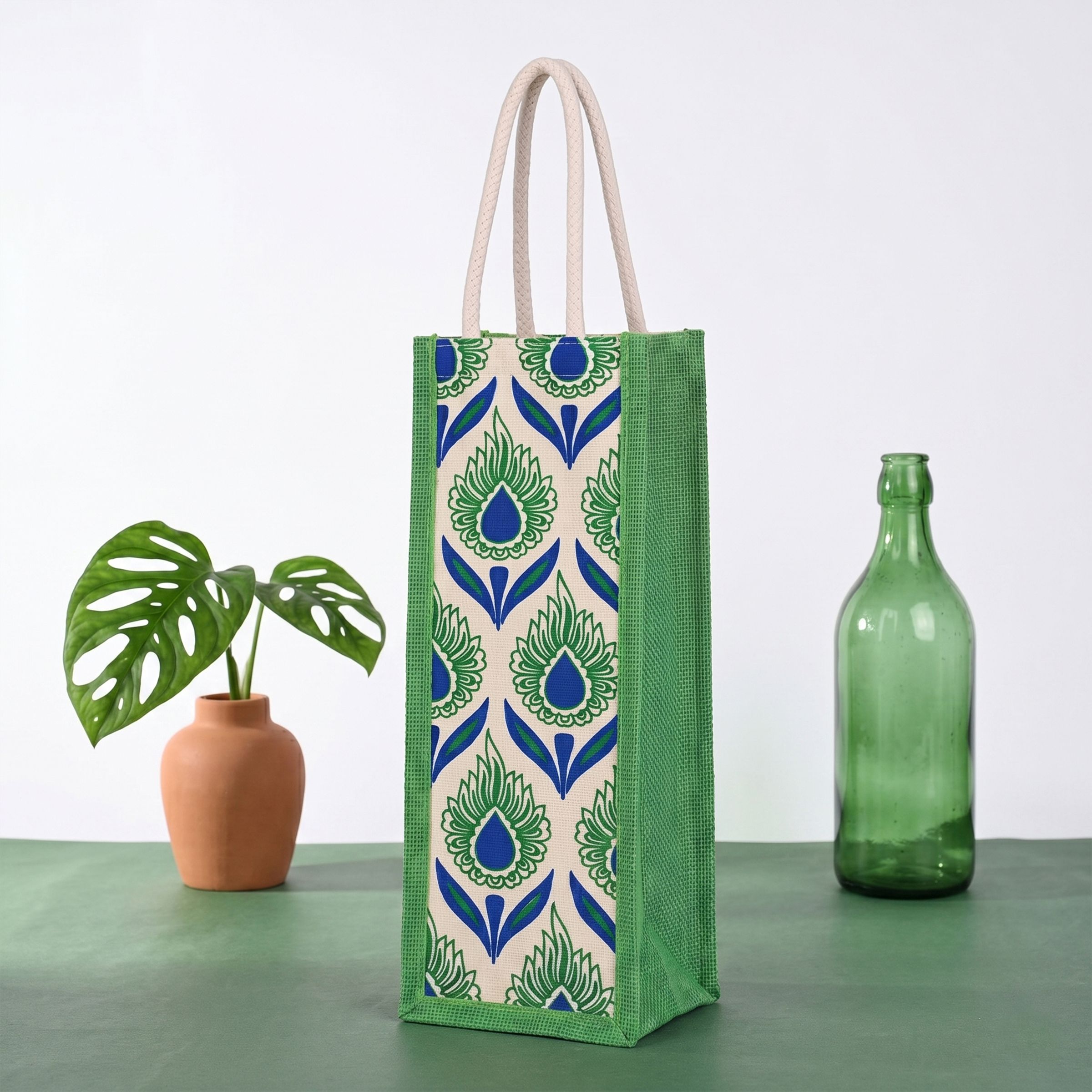 Eco-Friendly Jute Water Bottle Bag | 2L Wine Gift Bag | 6 Colors | Rope Handle-image-37
