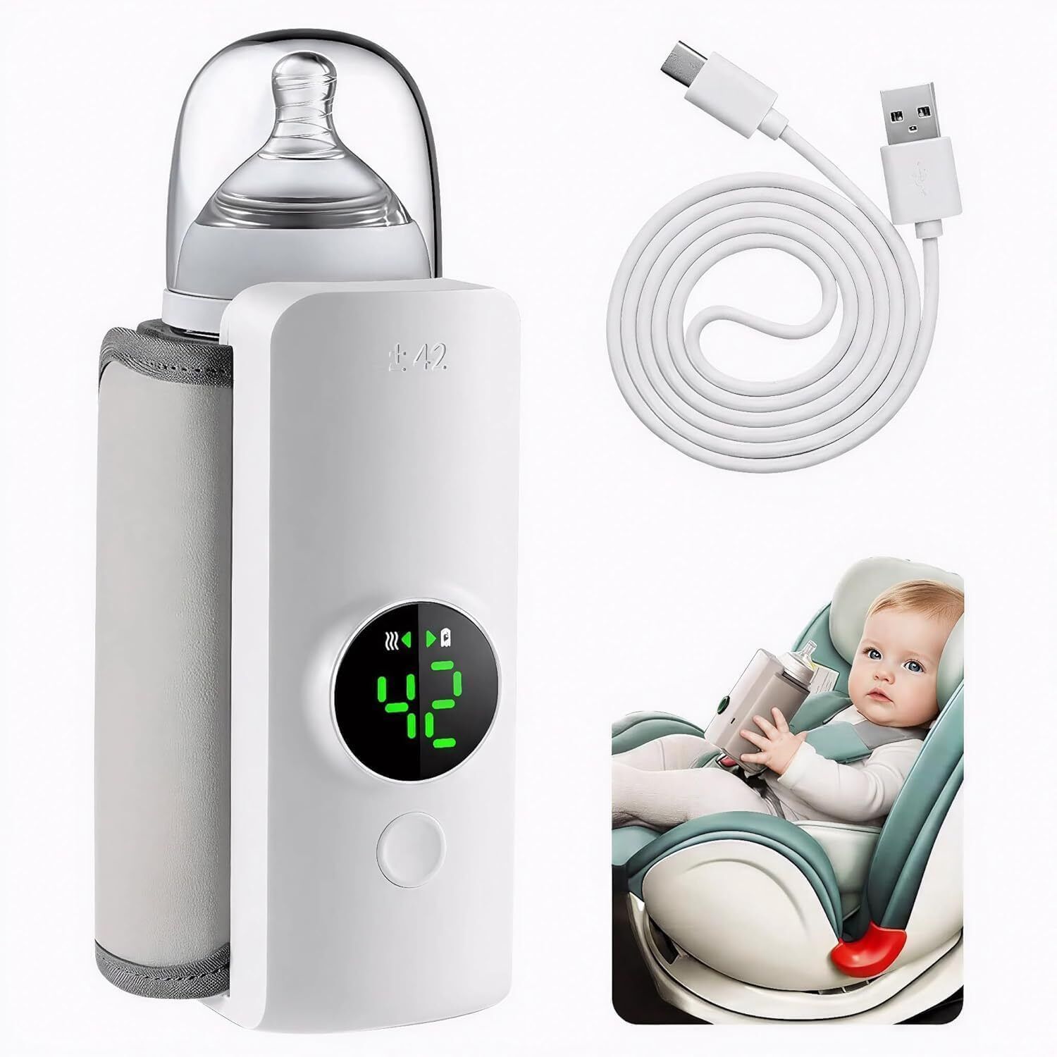 wundervox Portable Milk Bottle Warmer Fast Heating for Baby Feeding & Travel-picture-3
