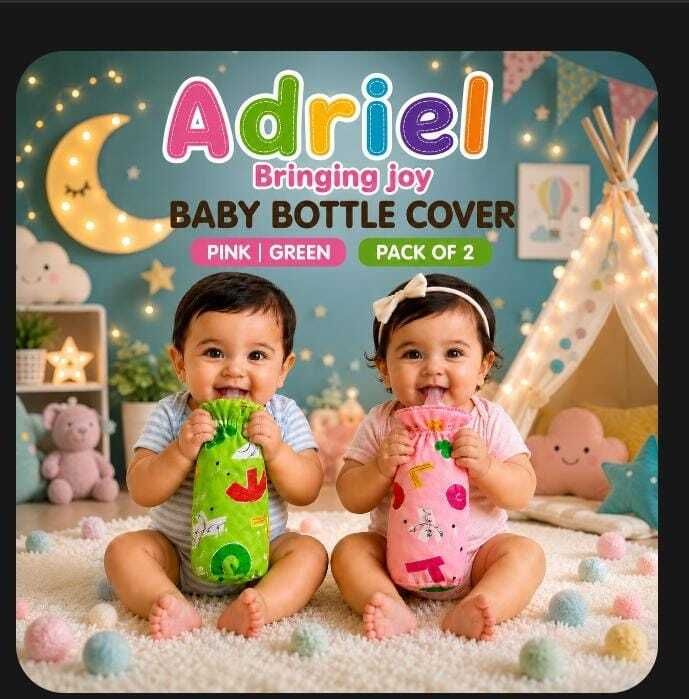 baby bottle cover cotton pink green pack of 2-image-44