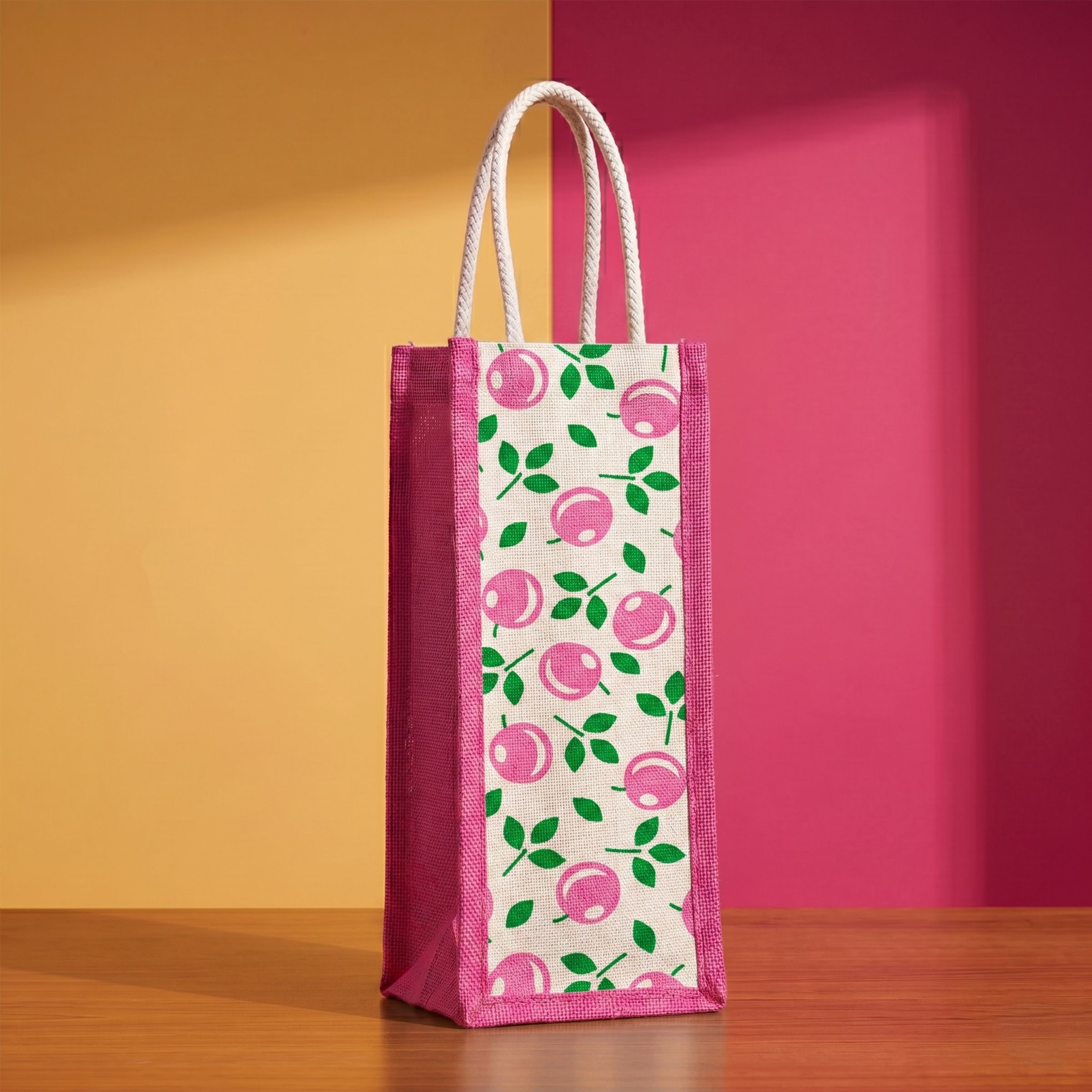 Eco-Friendly Jute Water Bottle Bag | 2L Wine Gift Bag | 6 Colors | Rope Handle-image-36