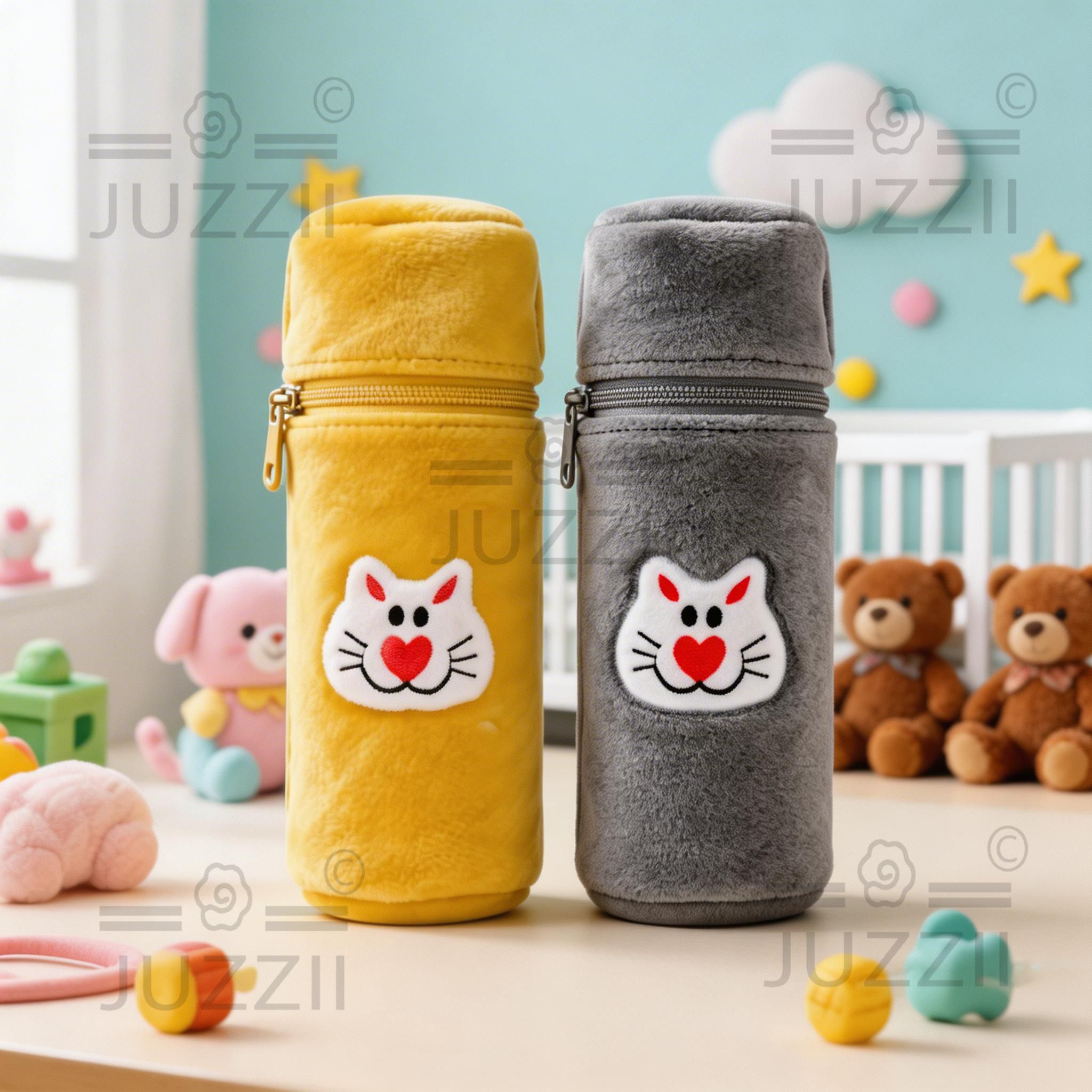 Premium Velvet Baby Bottle Cover|Feeding Bottle Warmer Cover with Zip| 60-125 Ml-image-25