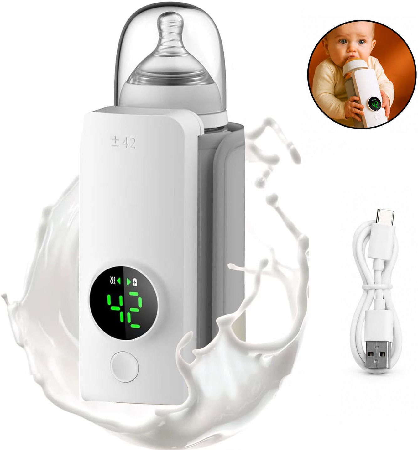 USB Portable Baby Bottle Heater for Milk with Safe Fast Heating-image-44