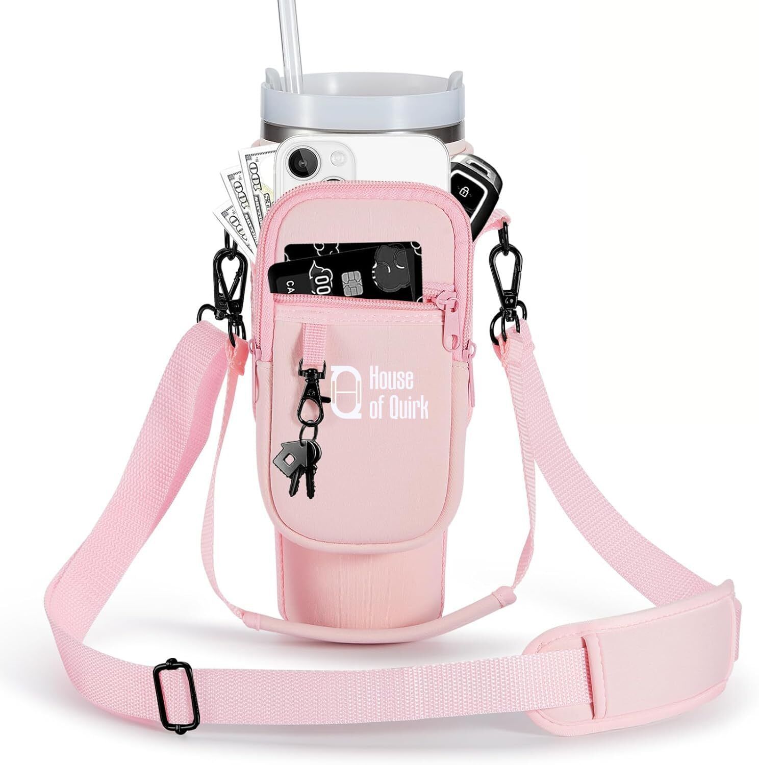 Water Bottle Carrier Bag with Phone Pocket for 40/30 oz Tumbler-Only Bag-image-7