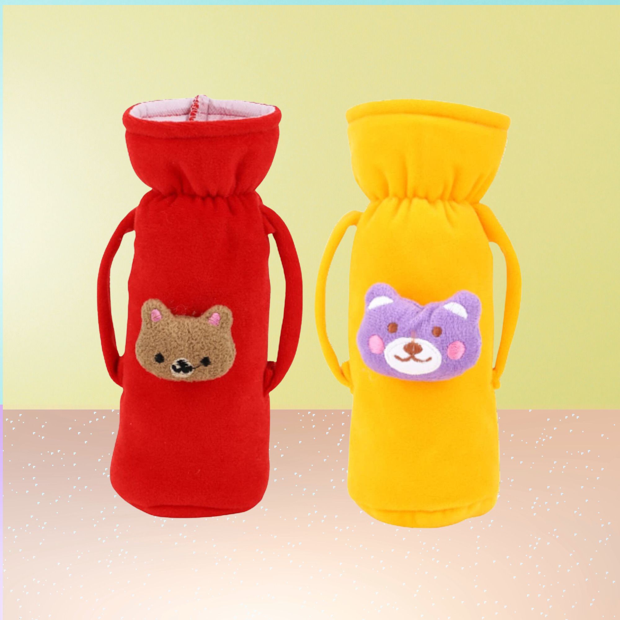 mw prints Soft Plush Feeding Bottle Cover with Handle & Adorable Cartoon Character Design-picture-2