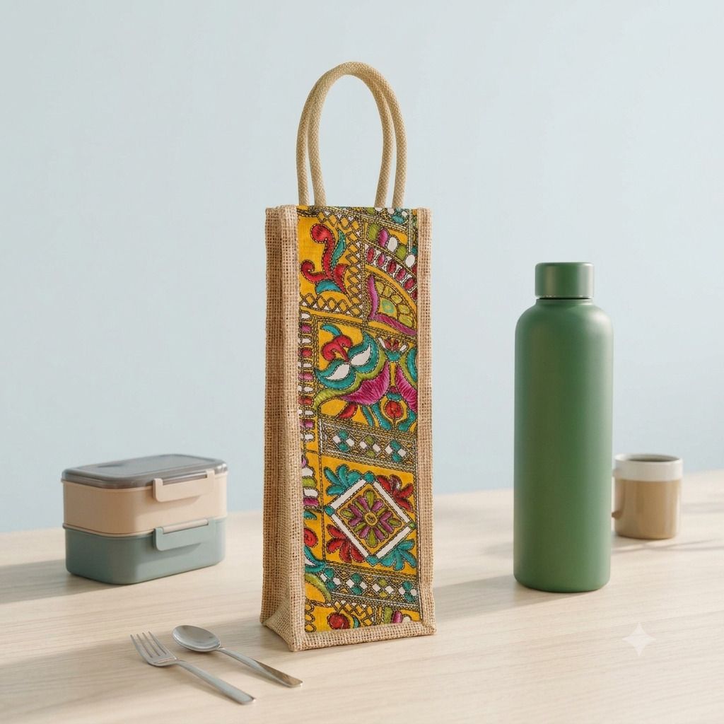 Jute Cover, Water Bottle Jute Bag Multicolor-image-37