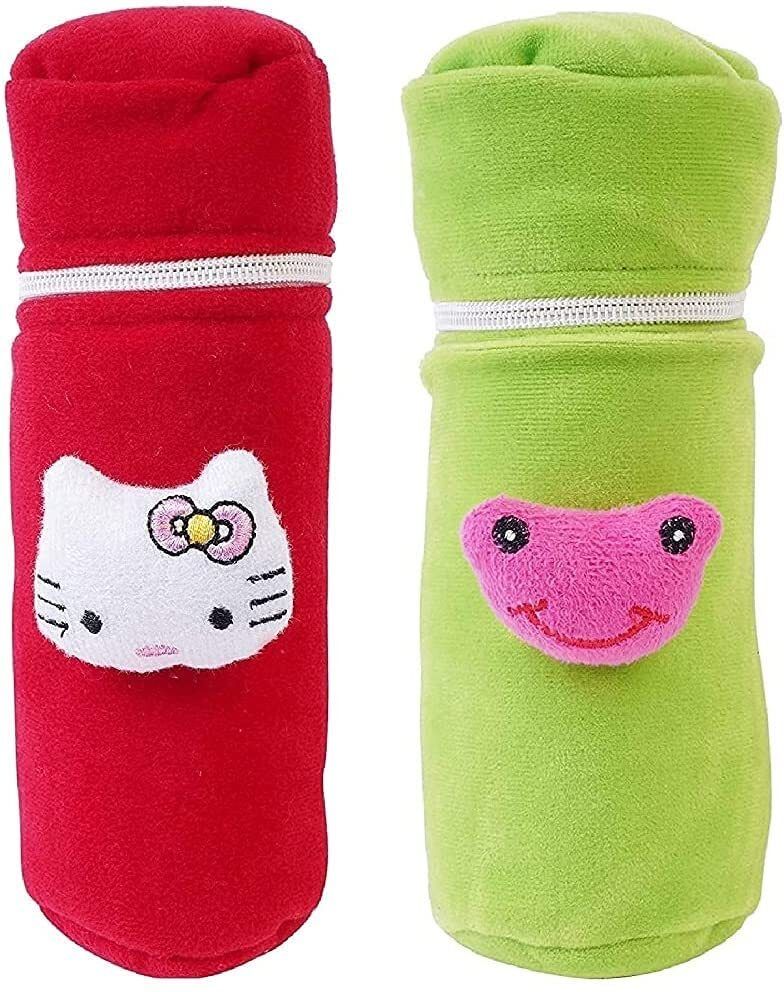 mw prints Soft Plush Baby Bottle Cover for Feeders Set of 2 Zipper Closer Cute Animated-picture-23