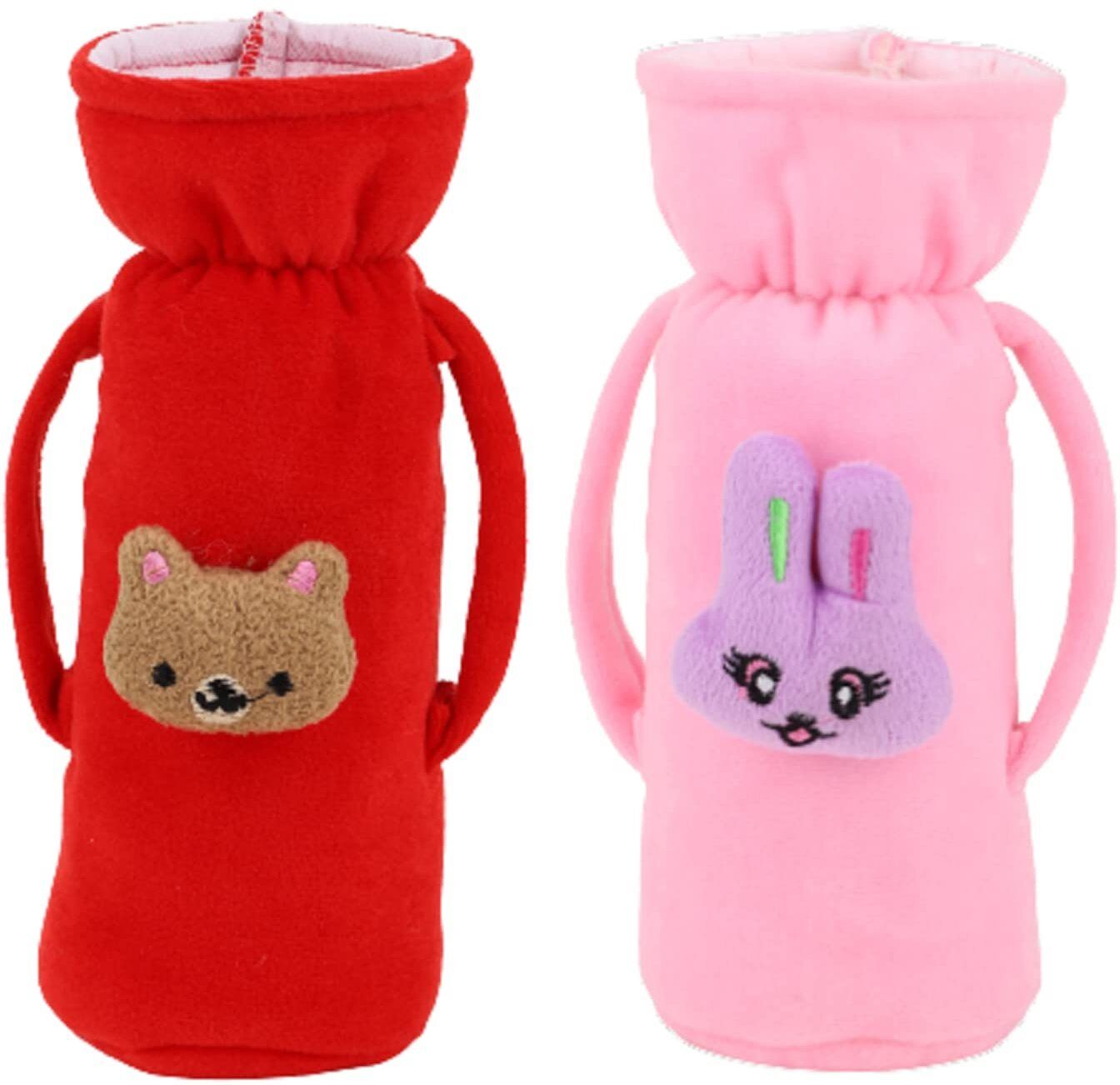 lala maneet Soft Plush Baby Bottle Cover for Feeders Set of 2 Cover Handle on Both Side-picture-28
