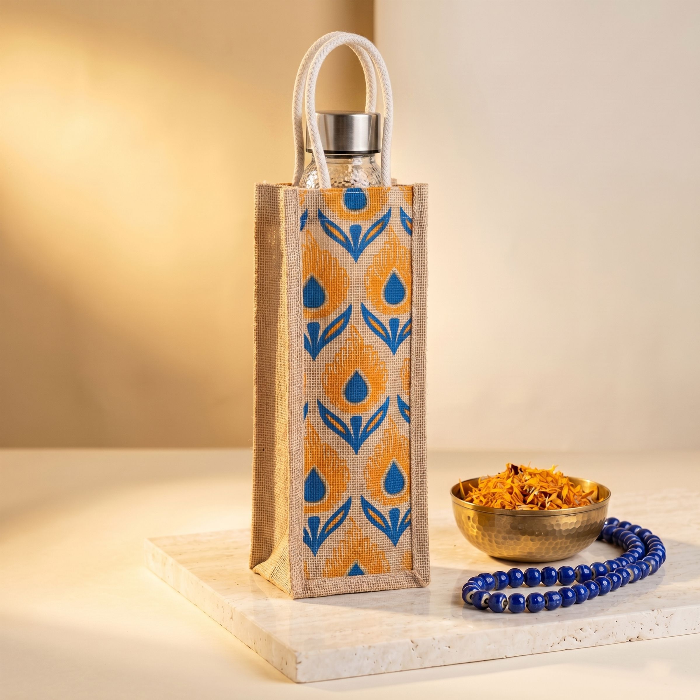 rad Eco-Friendly Jute Water Bottle Bag | 2L Wine Gift Bag | 5 Colors | Rope Handle-picture-12