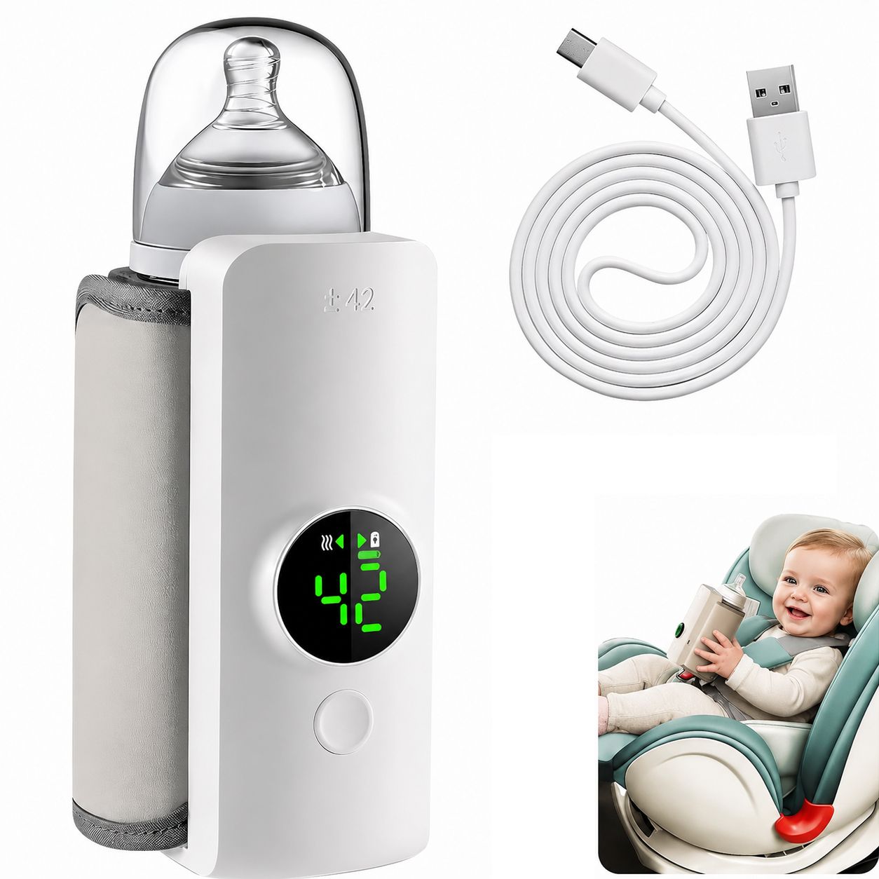 Temp Control Warmer Bottle Cover, Rechargeable & Portable Design-image-15