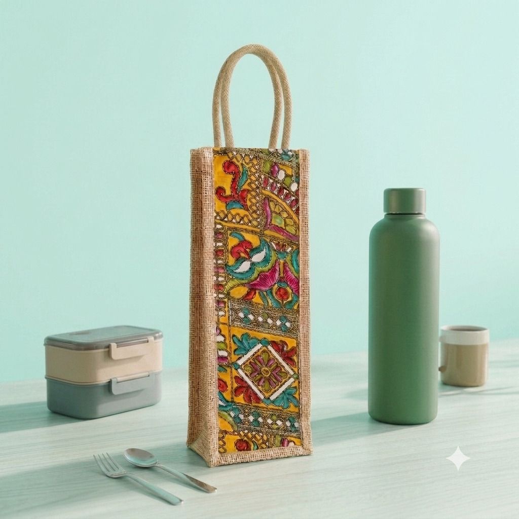 shri vinayak Jute Water Bottle Bag Cover, Multicolor-picture-20