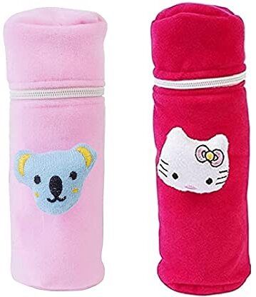 mw prints Soft Plush Baby Bottle Cover for Feeders Set of 2 Zipper Closer Cute Animated-picture-26