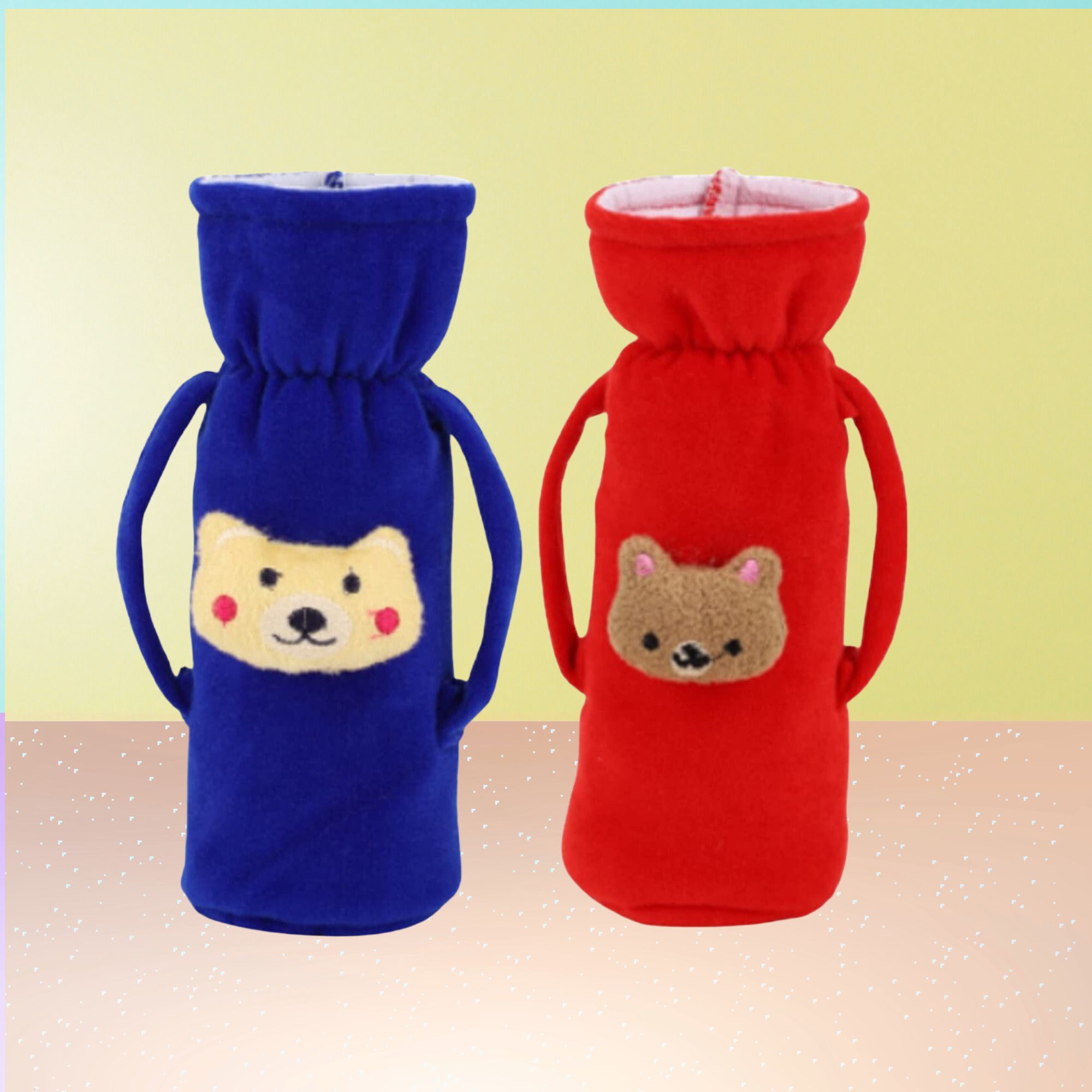 mw prints Soft Plush Feeding Bottle Cover with Handle & Adorable Cartoon Character Design-picture-25