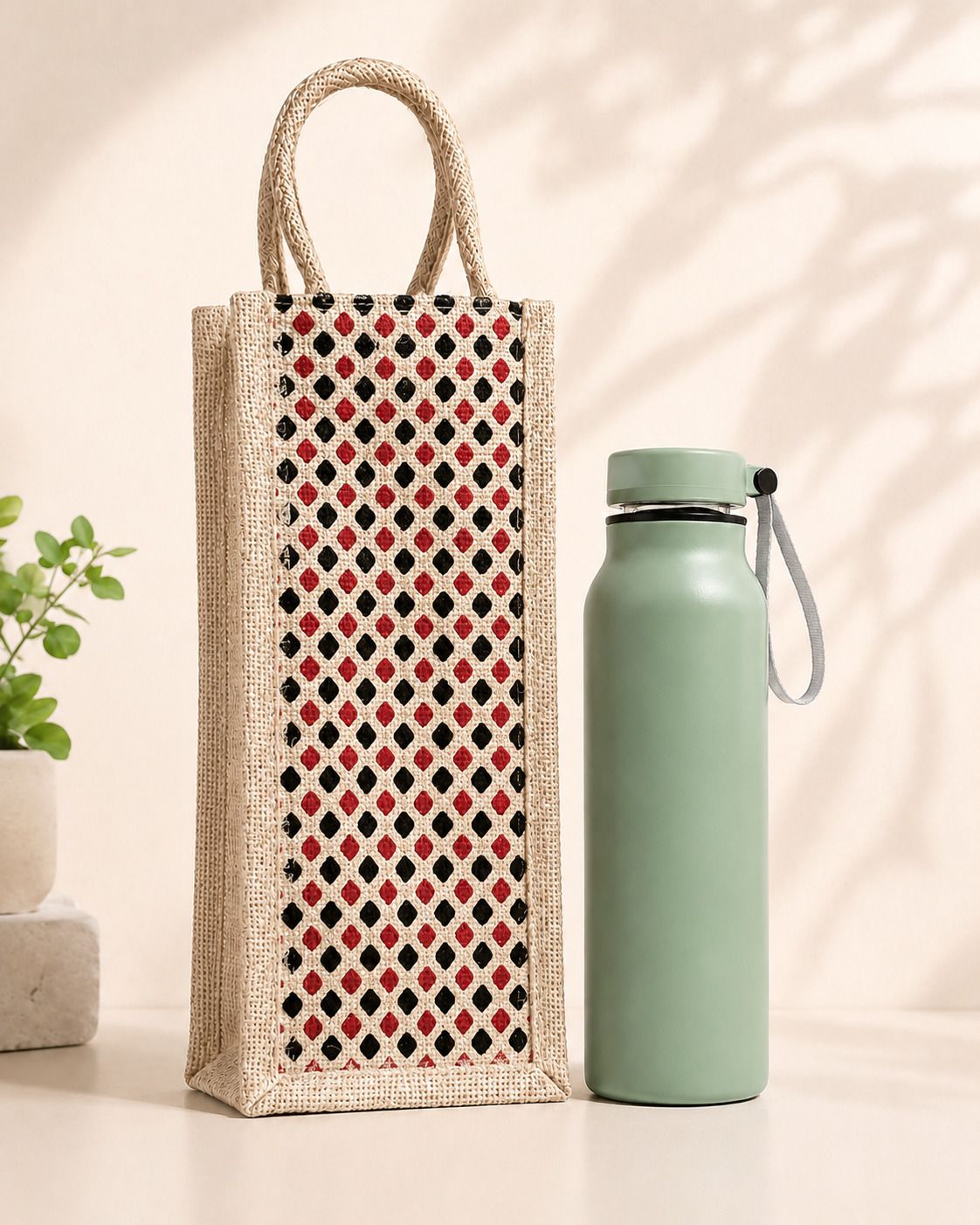 shri vinayak Jute Water Bottle Bag, Bottle Cover 1000ml-picture-16