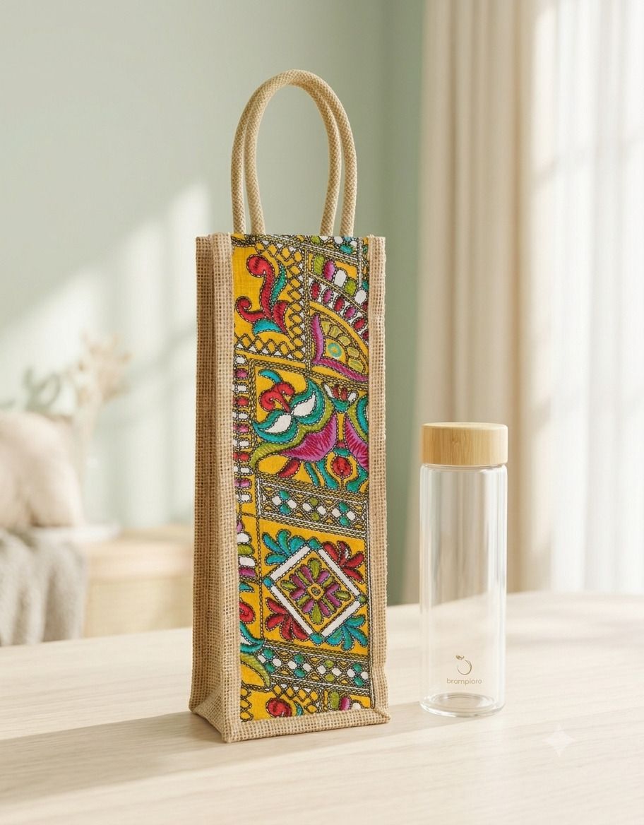 shri vinayak JUTE WATER BOTTLE COVER-1000ML-MULTICOLOR-picture-11