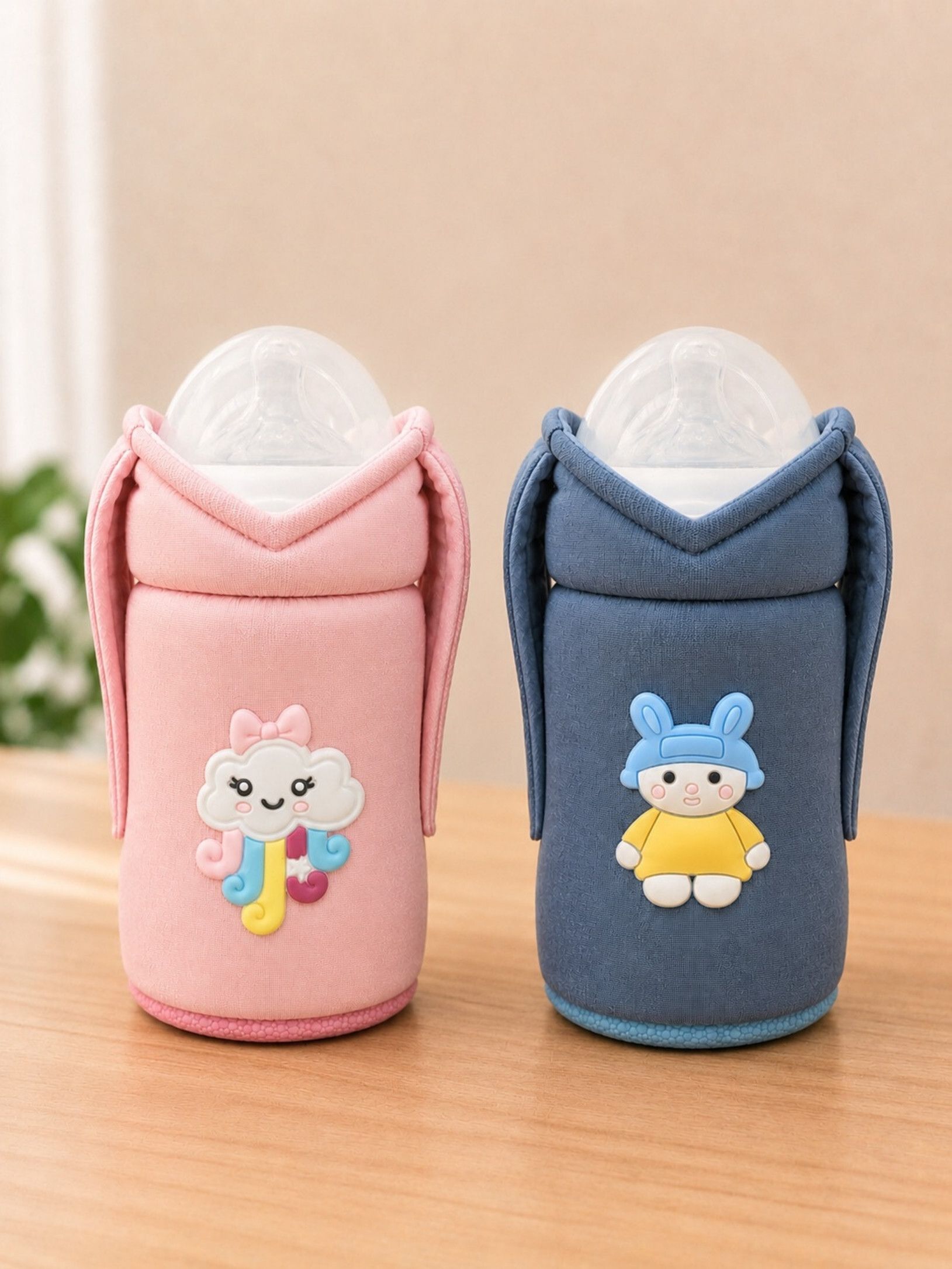the little lookers Baby Feeder Cover Sleeve with Handles | Soft Water Resistant Bottle Cover-picture-19