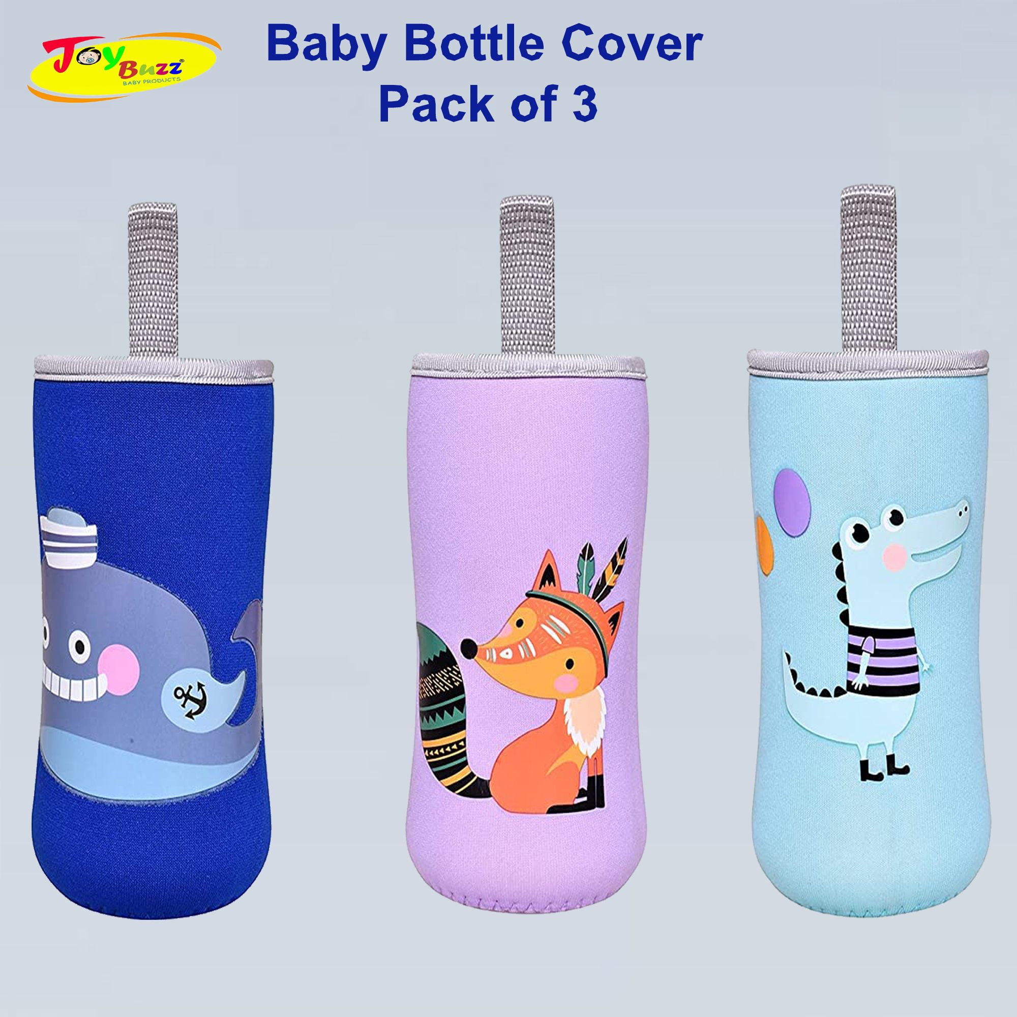 joy buzz Adjustable Feeding Bottle Cover Slim Neck Milk/Water Bottles Cover - Pack of 3-picture-30