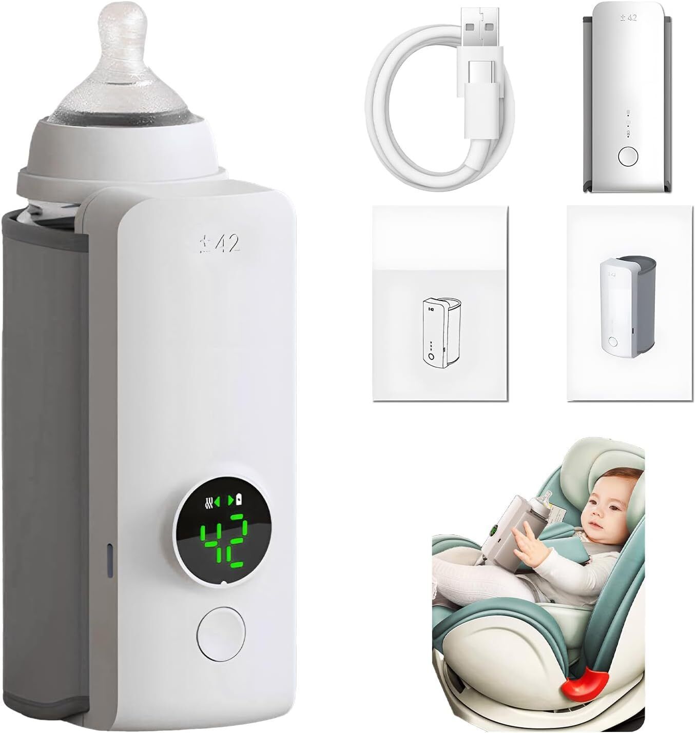 vvg traders Portable Warmer Bottle,Travel-Friendly,Fast-Heating,Cordless And Rechargable-picture-21