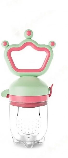 BPA-Free Silicone Baby Fruit Feeder Pacifier/Nibbler with Crown Handle (4) Medium Flow Nipple-image-34